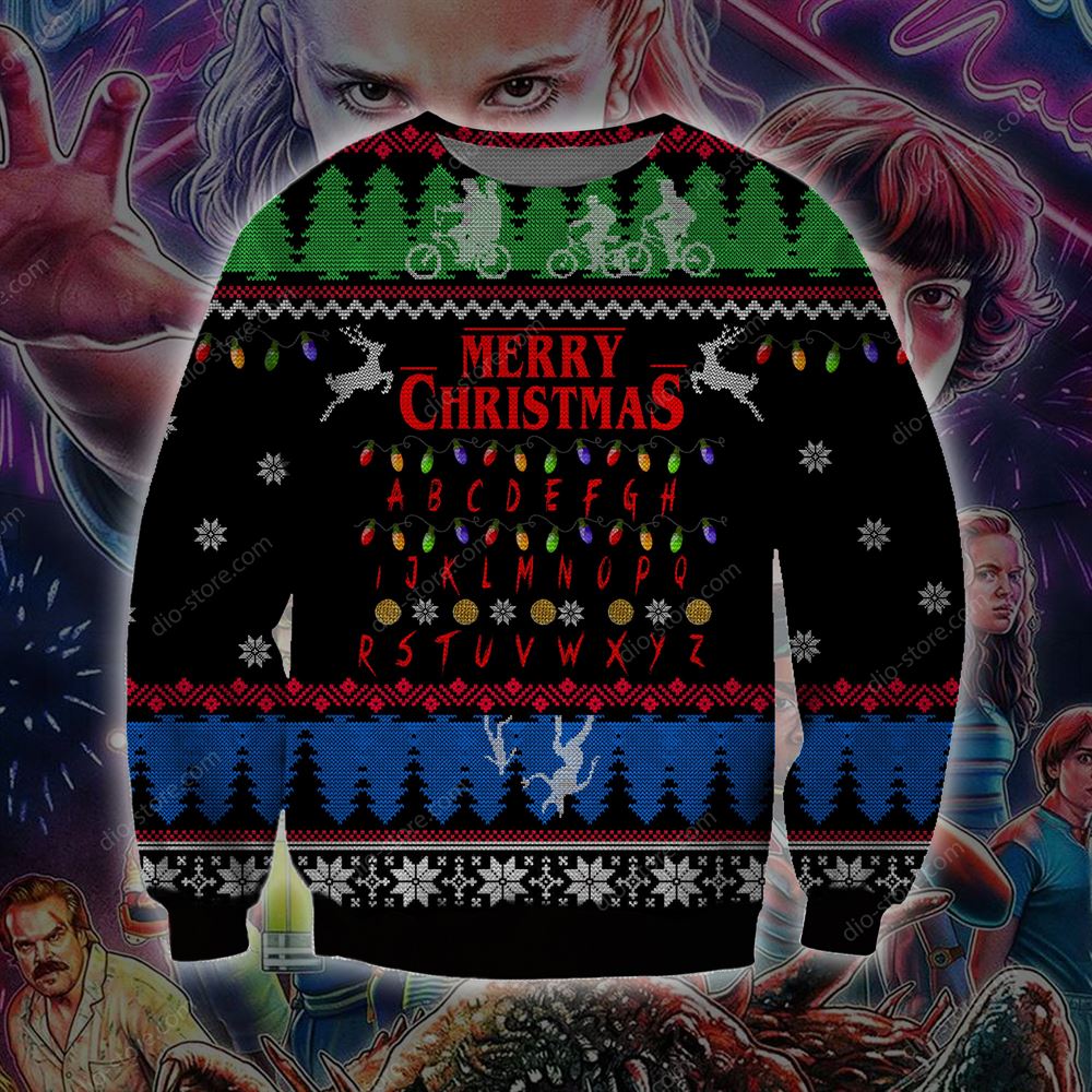 Stranger Things Knitting Pattern 3d Print Ugly Christmas Sweater Sweatshirt Christmas