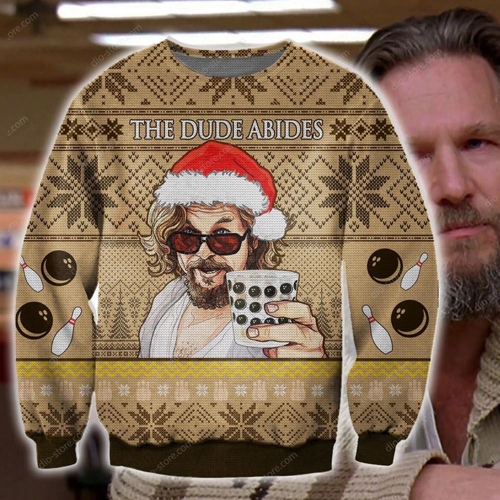 The Dude Abides Knitting Pattern 3d Print Ugly Christmas Sweater Sweatshirt Christmas