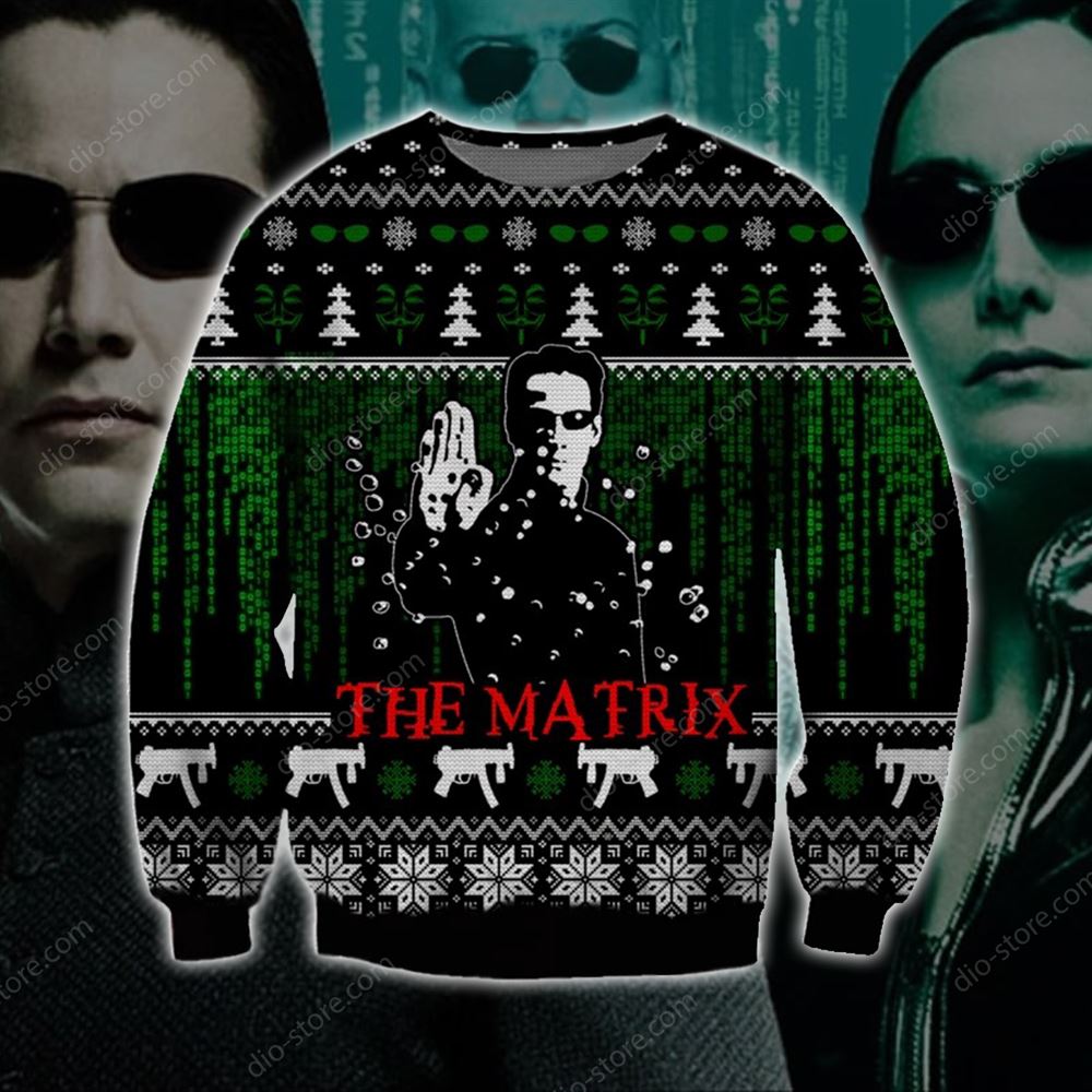 The Matrix Knitting Pattern 3d Print Ugly Christmas Sweater Sweatshirt Christmas