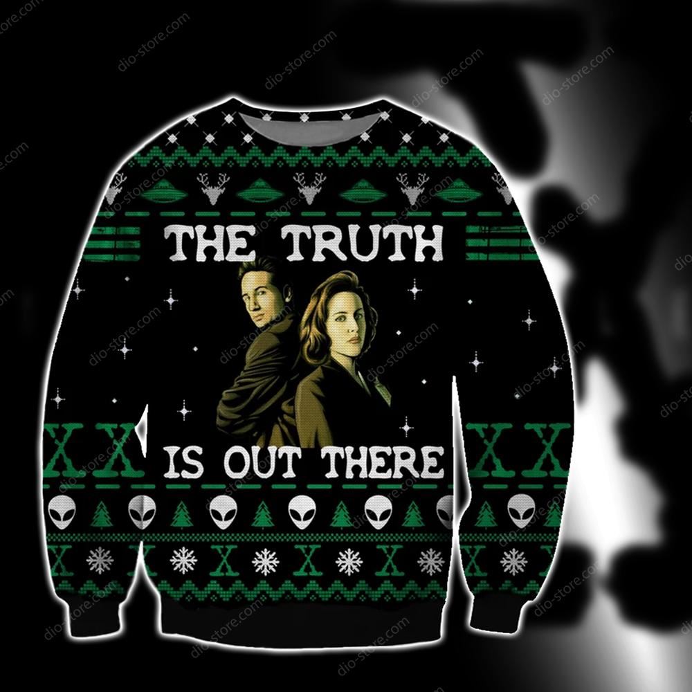 The Truth Is Out There Knitting Pattern 3d Print Ugly Christmas Sweater Sweatshirt Christmas