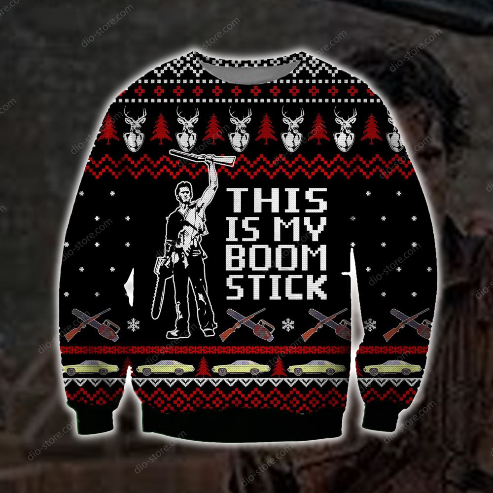 This Is My Boomstick Knitting Pattern 3d Print Ugly Christmas Sweater Sweatshirt Christmas