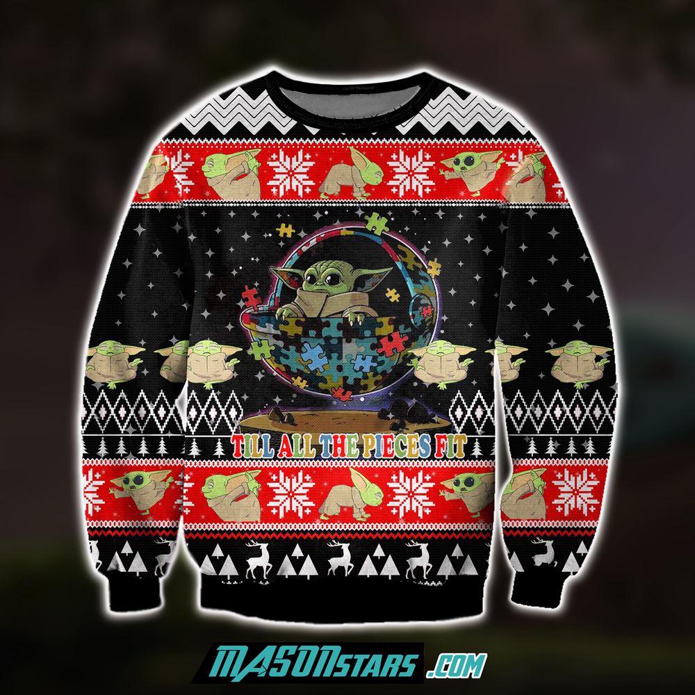 Till All The Pieces Fit 3d Print Ugly Christmas Sweater Sweatshirt Christmas