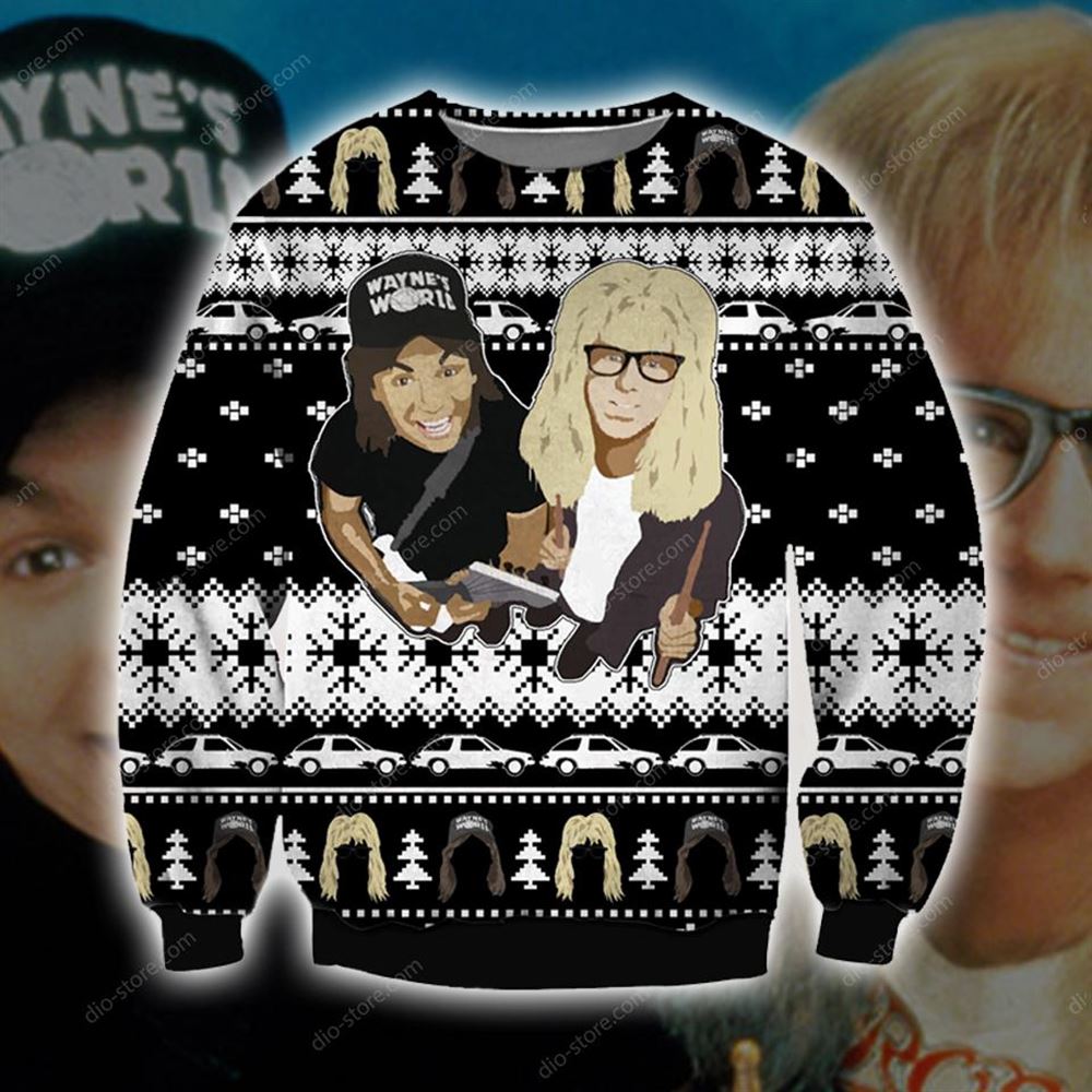 Waynes World Knitting Pattern 3d Print Ugly Christmas Sweater Sweatshirt Christmas