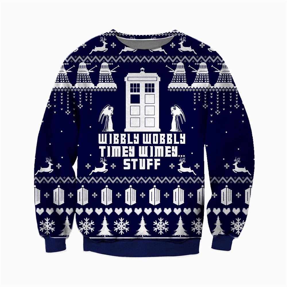 Wibbly Wobbly Knitting Pattern 3d Print Ugly Christmas Sweater Sweatshirt Christmas