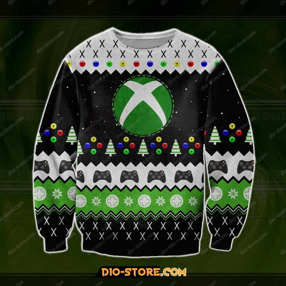 Xbox 3d Print Knitting Pattern Ugly Christmas Sweater Sweatshirt Christmas