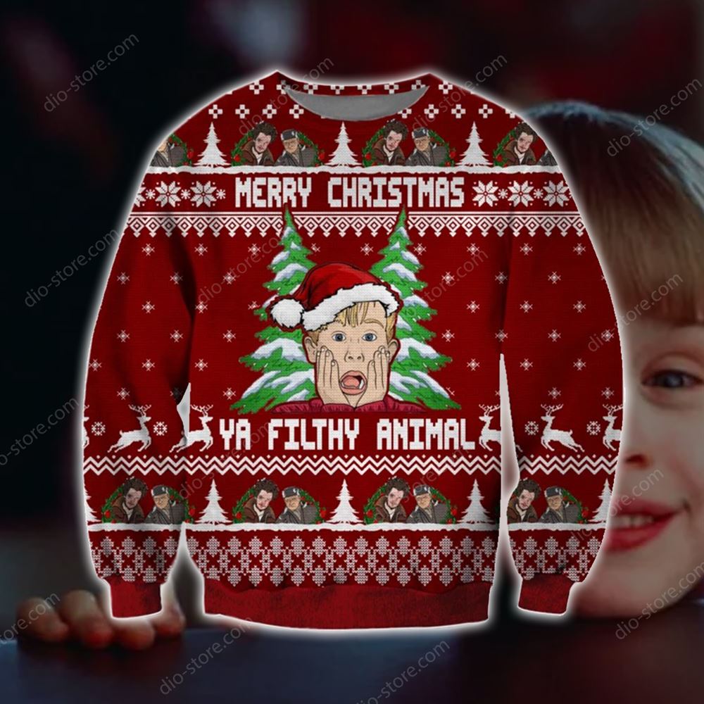 Ya Filthy Animal Knitting Pattern 3d Print Ugly Christmas Sweater Sweatshirt Christmas