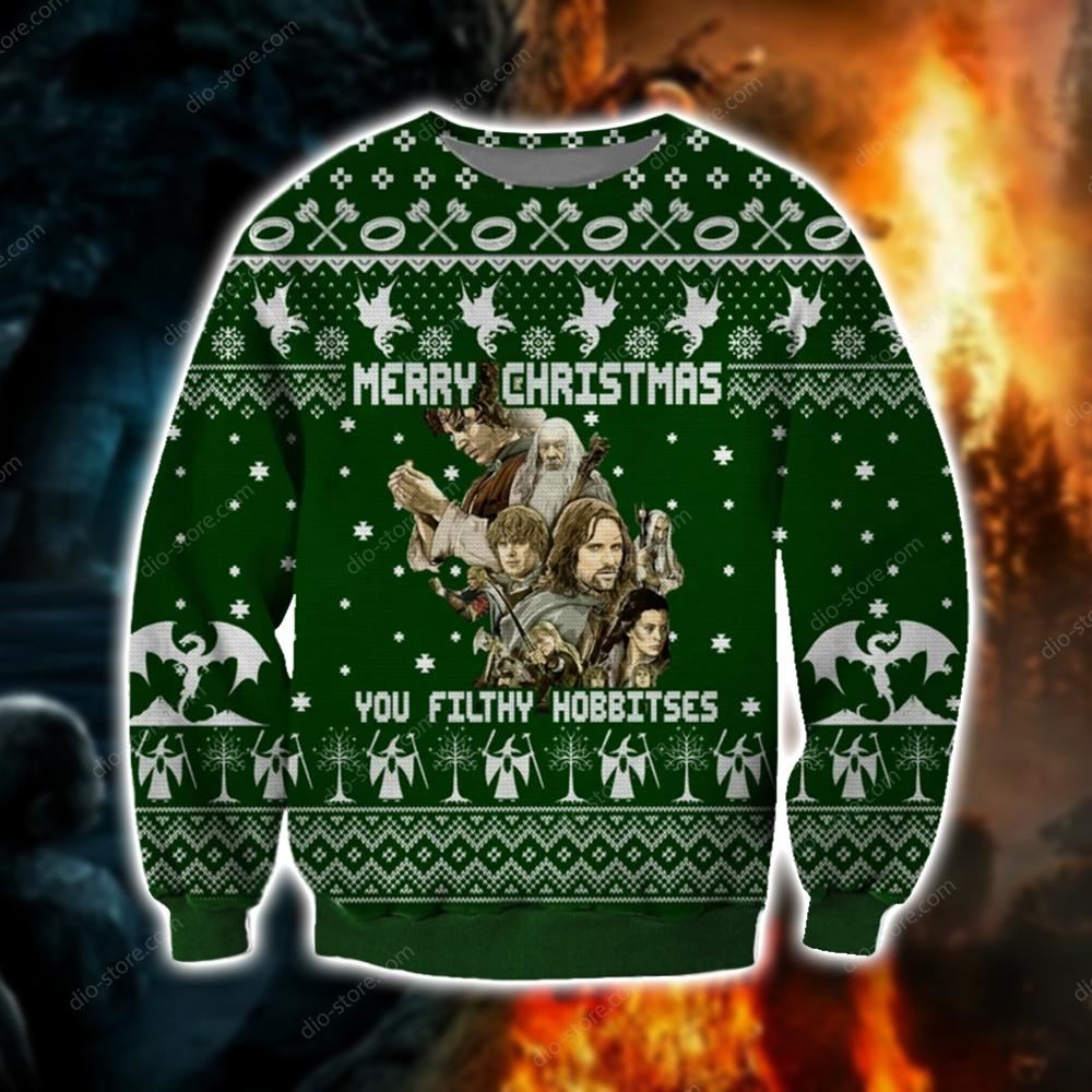 You Filthy Hobbitses Knitting Pattern 3d Print Ugly Christmas Sweater Sweatshirt Christmas
