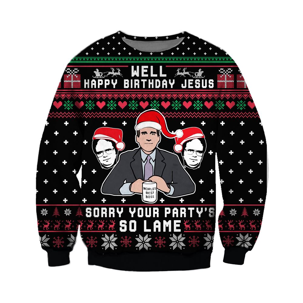 Your Partys So Lame Knitting Pattern 3d Print Ugly Christmas Sweater Sweatshirt Christmas