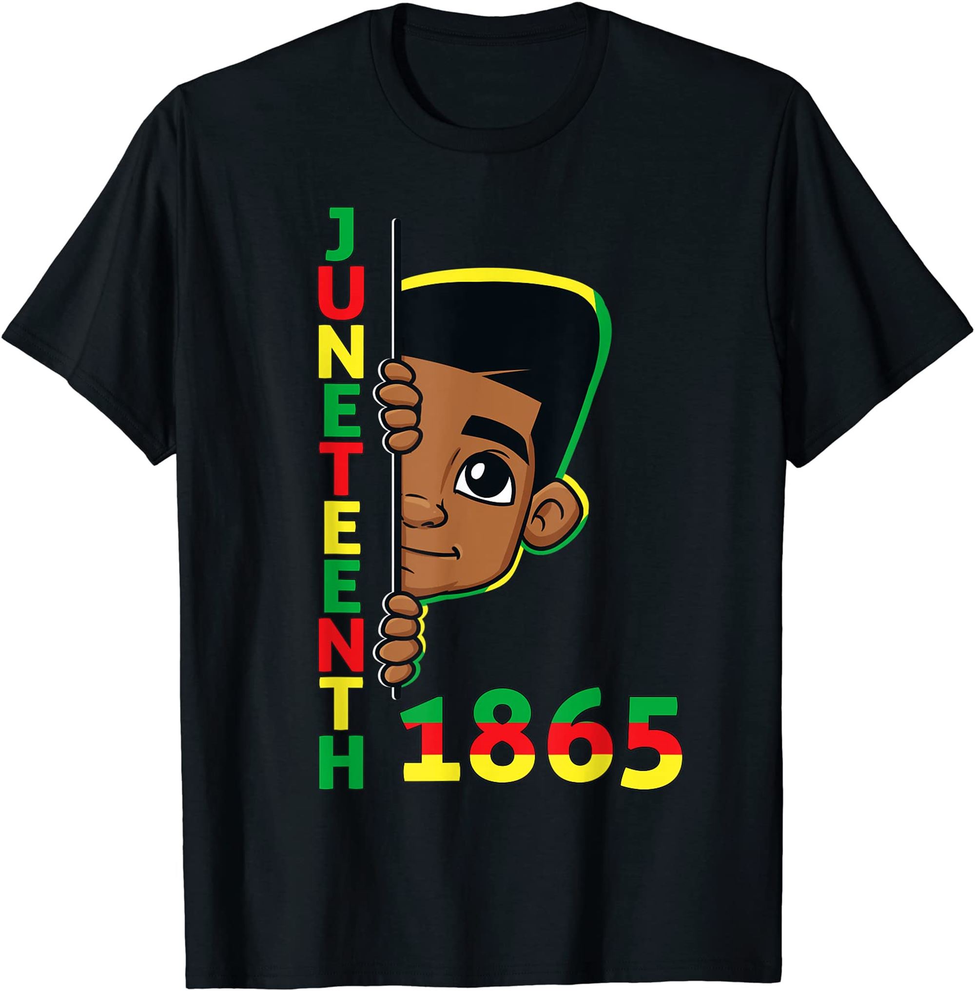 Juneteenth Celebrating 1865 Cool Brown Skin King Boys Kids T-shirt Size Up To 5xl
