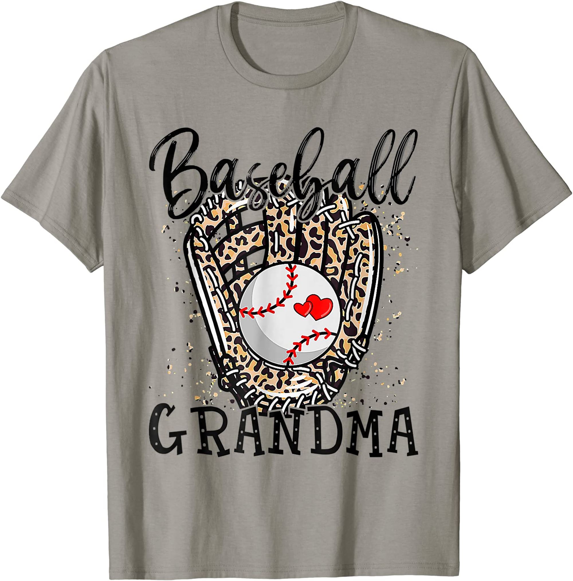 Leopard Baseball Grandma Baseball Lover Mothers Day T-shirt Size Up To 5xl