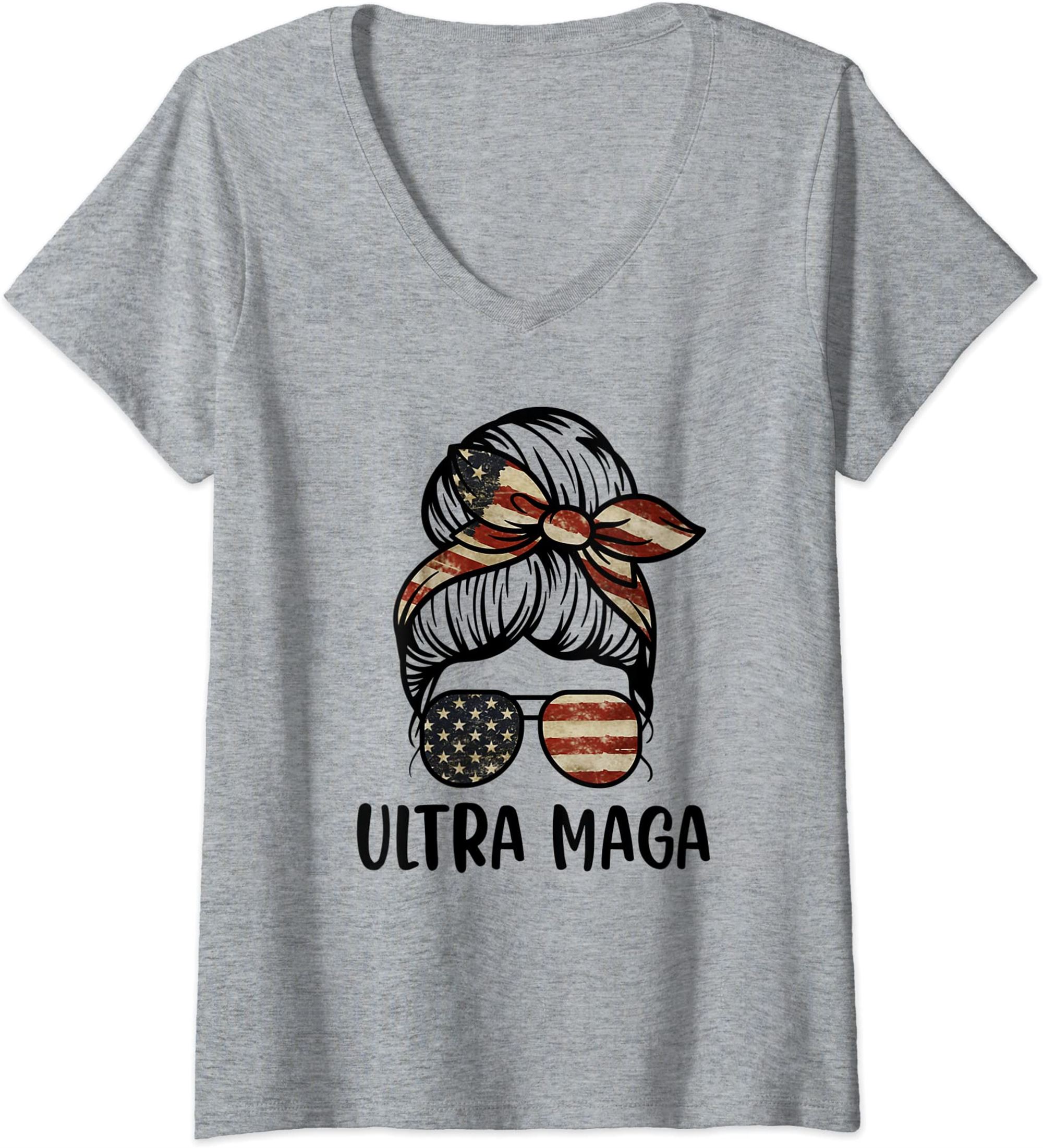 Womens Ultra Maga V-neck T-shirt Plus Size Up To 5xl