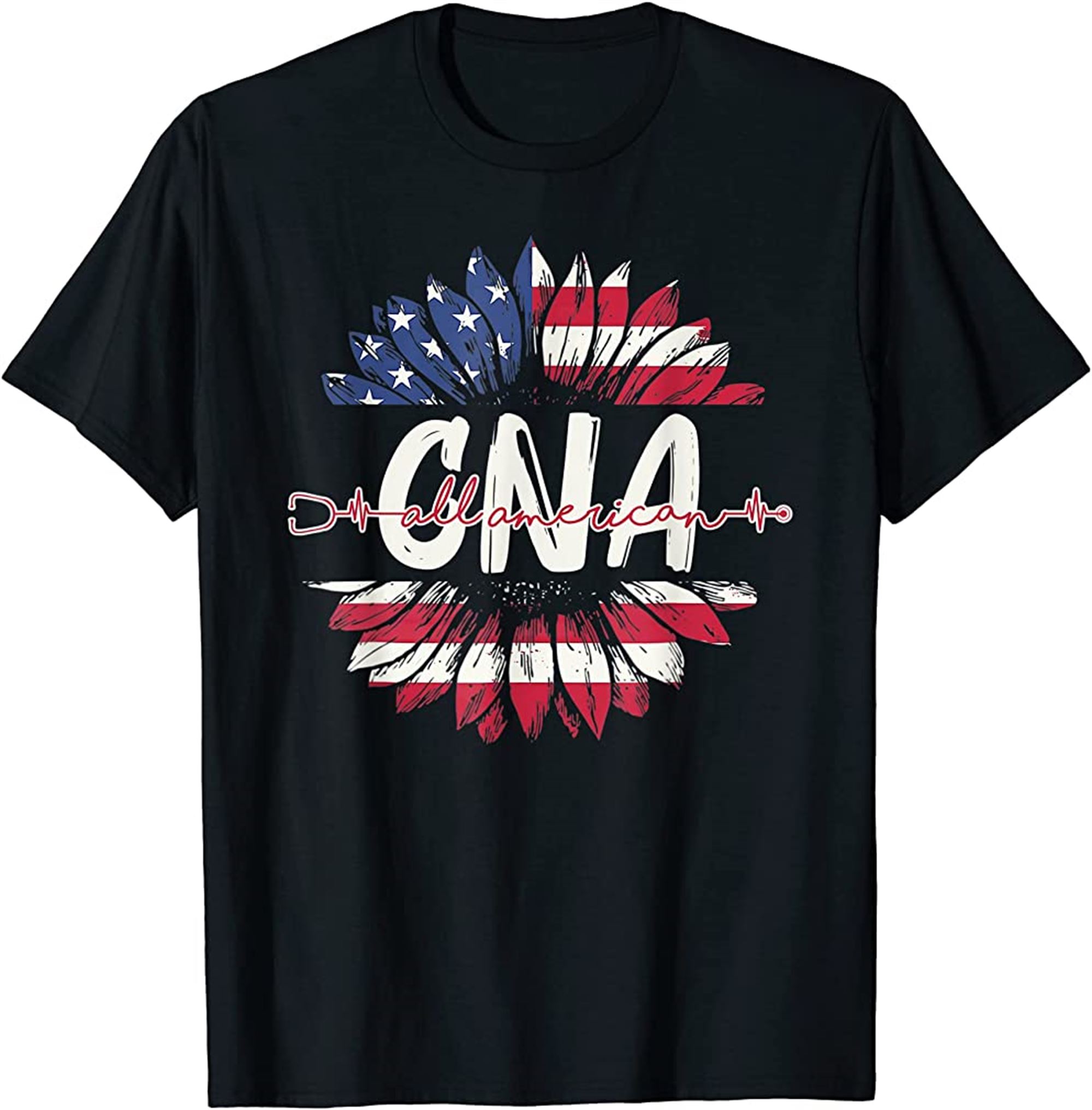 All American Cna Life American Flag Sunflower 4th Of July T-shirt Size Up To 5xl