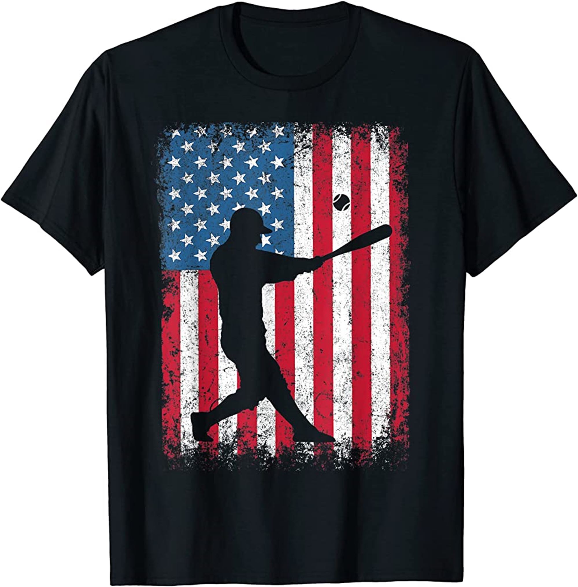 American Flag Baseball Usa 4th Of July Men Women Boy Girl T-shirt Plus Size Up To 5xl