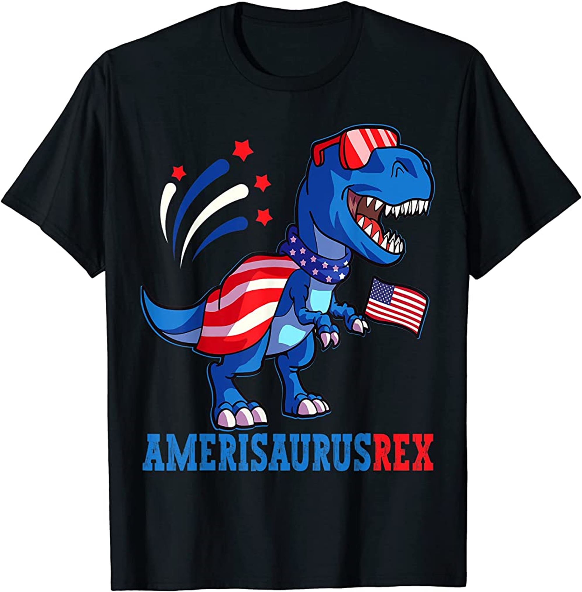 Dinosaur 4th Of July Kids Boys Toddler Amerisaurus T Rex T-shirt Size Up To 5xl