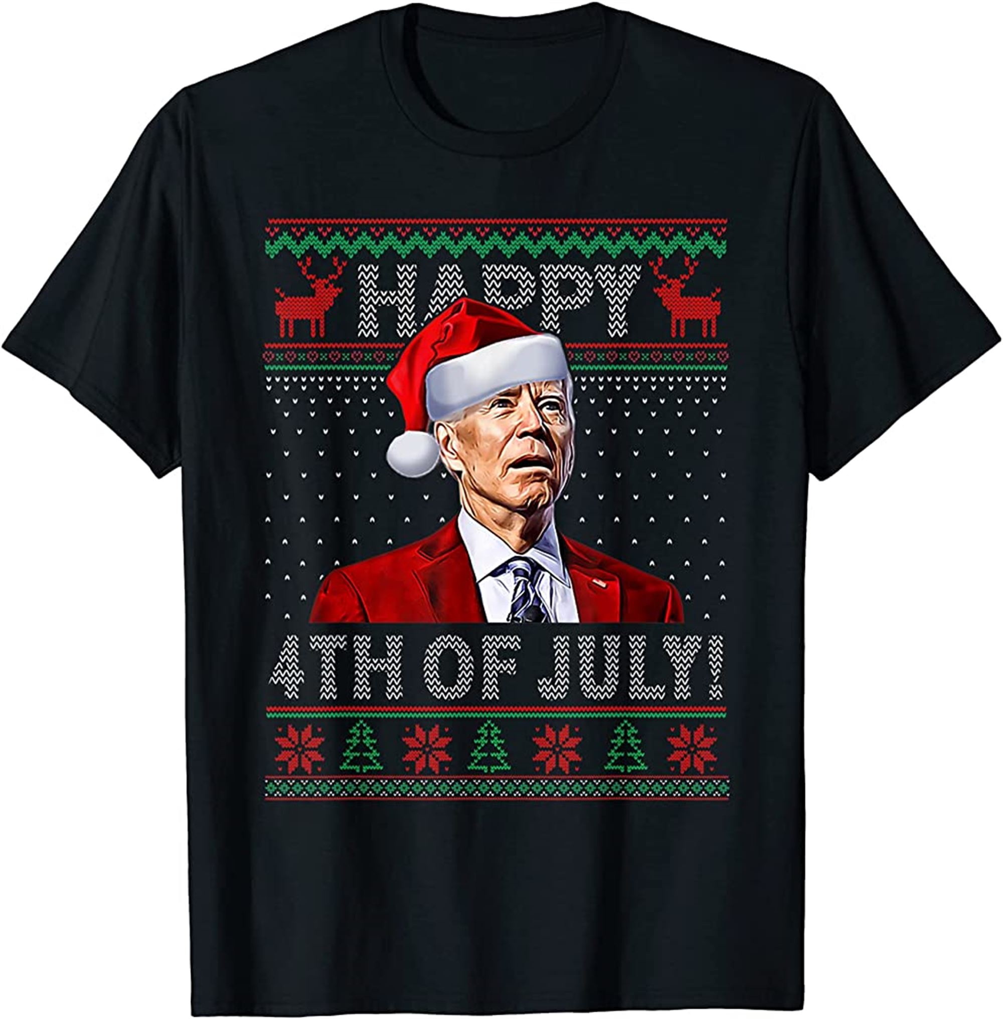 Funny Joe Biden Happy 4th Of July Ugly Christmas Sweater T-shirt Full Size Up To 5xl