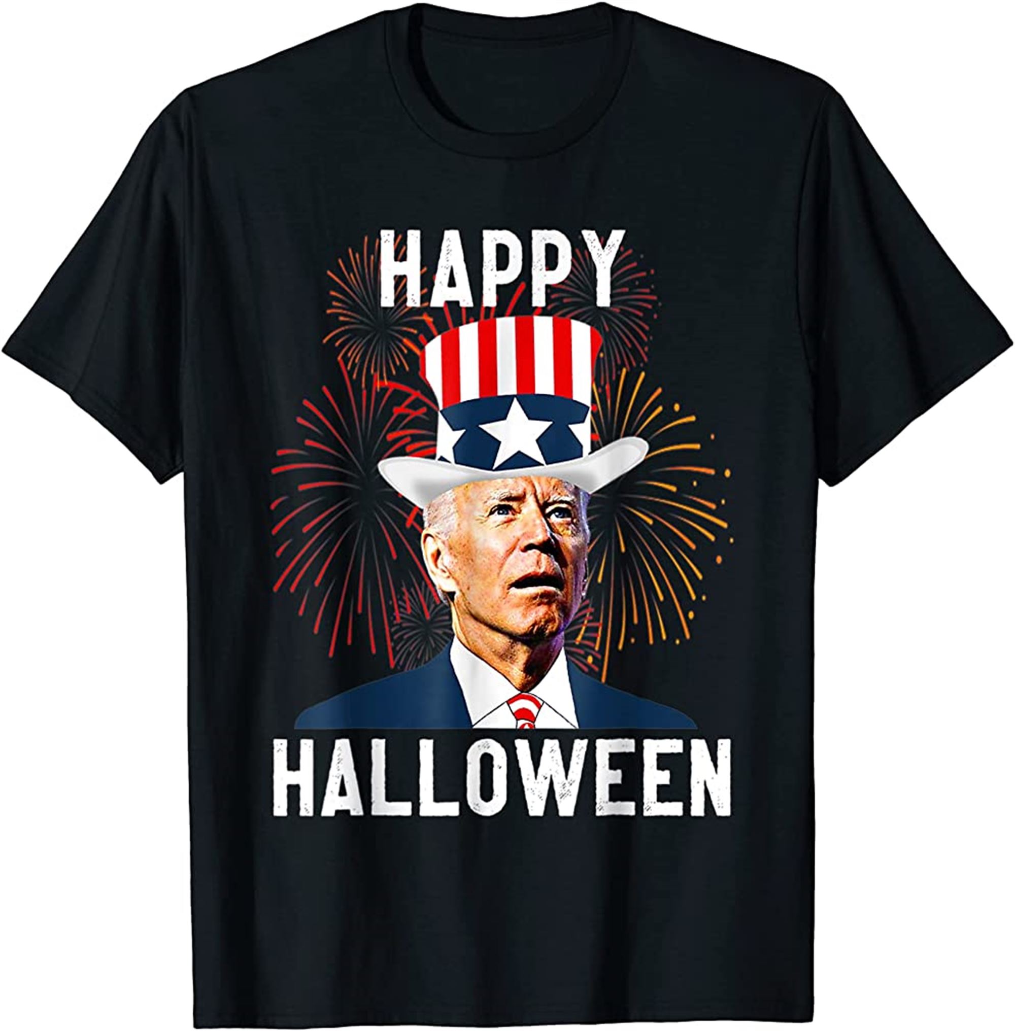 Funny Joe Biden Happy Halloween For Fourth Of July T-shirt Size Up To 5xl