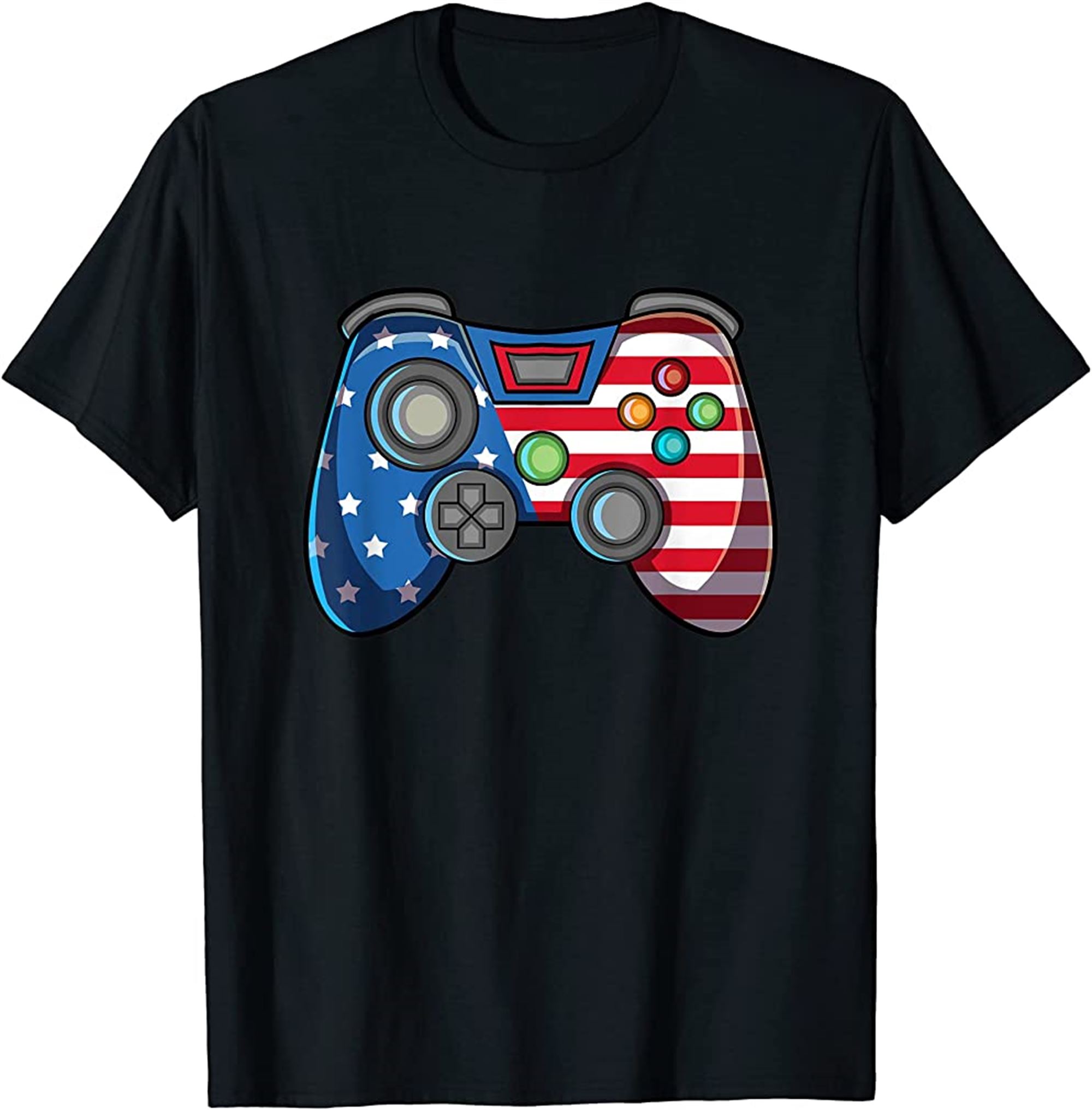 Gamer Video Gaming 4th Of July Shirt Men Boys American Flag T-shirt Size Up To 5xl