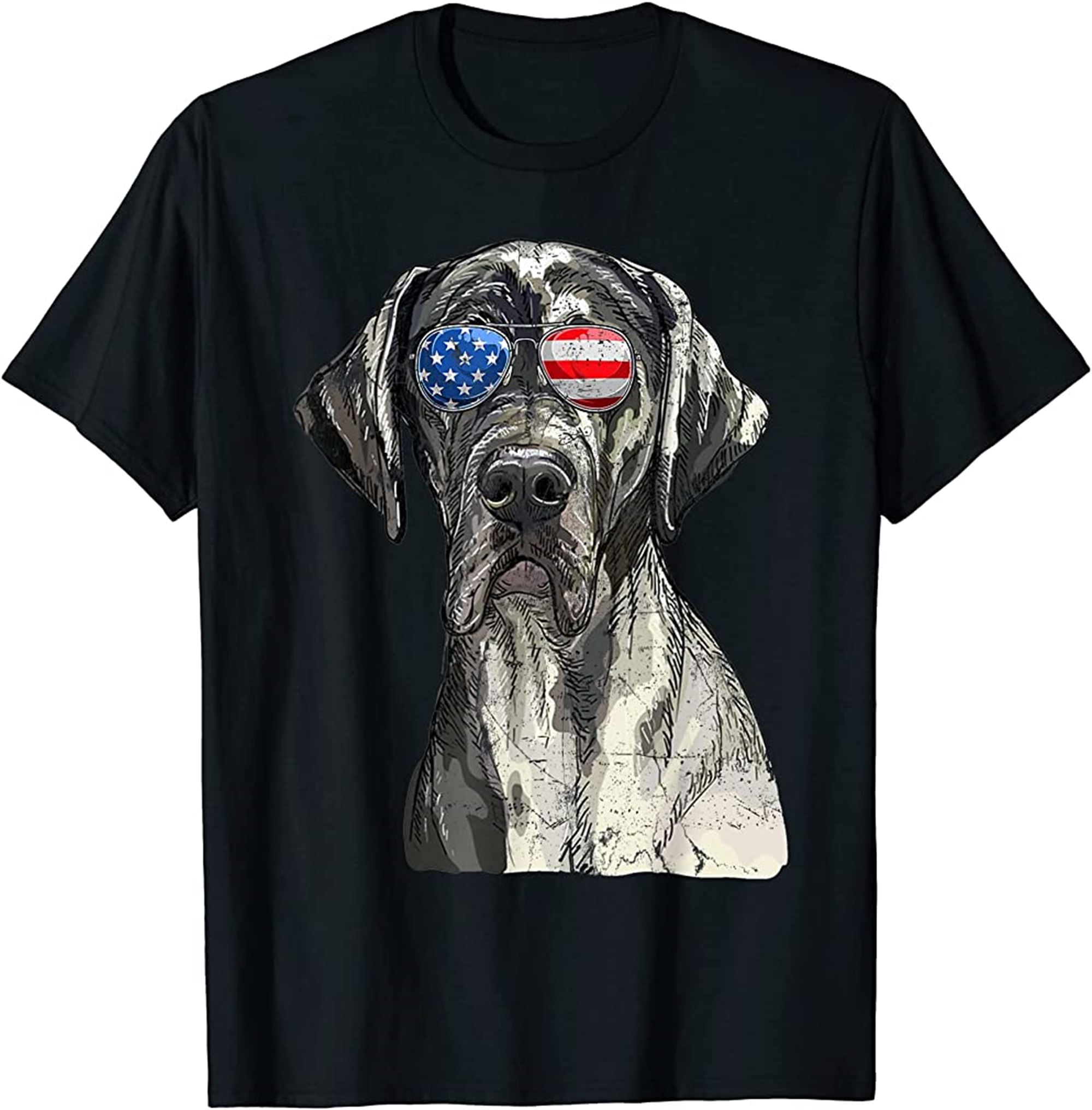 Great Dane Sunglasses American Usa Flag 4th Of July Fourth T-shirt Plus Size Up To 5xl