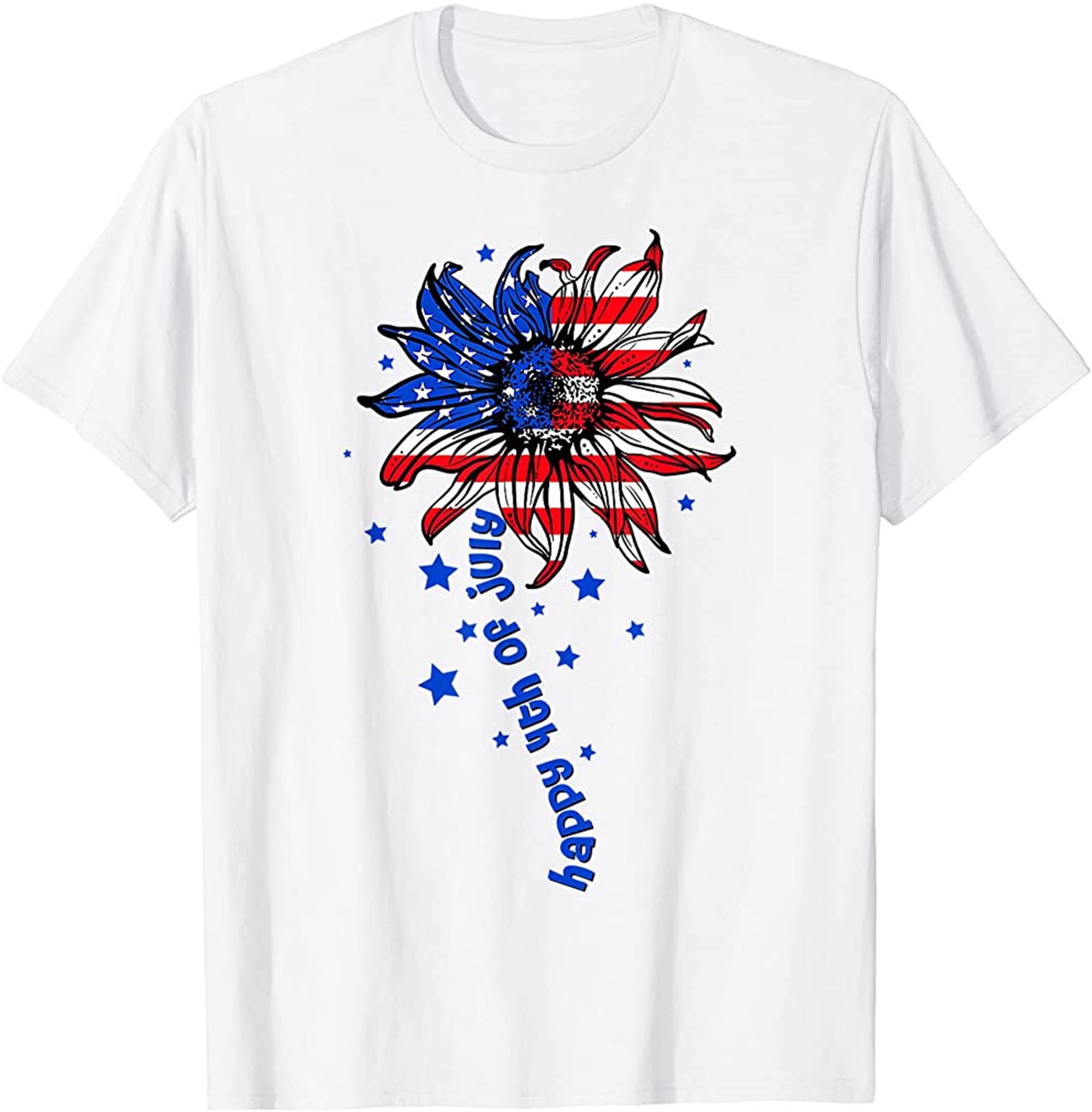 Happy 4th Of July American Flag Sunflower Memorial Day T-shirt Size Up To 5xl