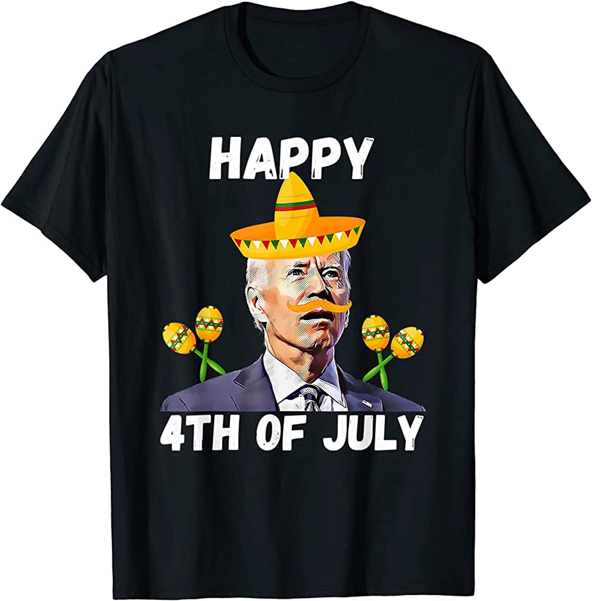 Happy 4th Of July Biden Hat Sombrero Confused Cinco De Mayo T-shirt Full Size Up To 5xl