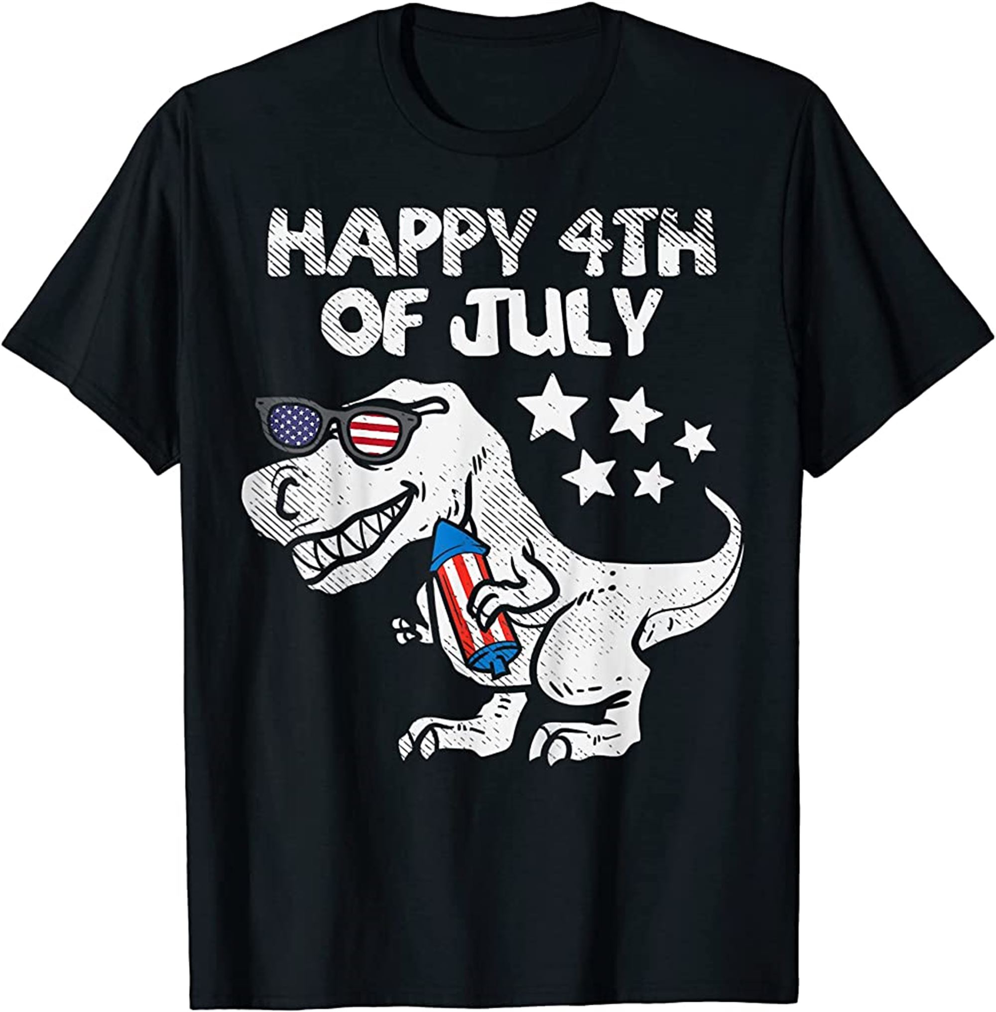 Happy 4th Of July Boys Toddler Trex Dinosaur American Dino T-shirt Size Up To 5xl