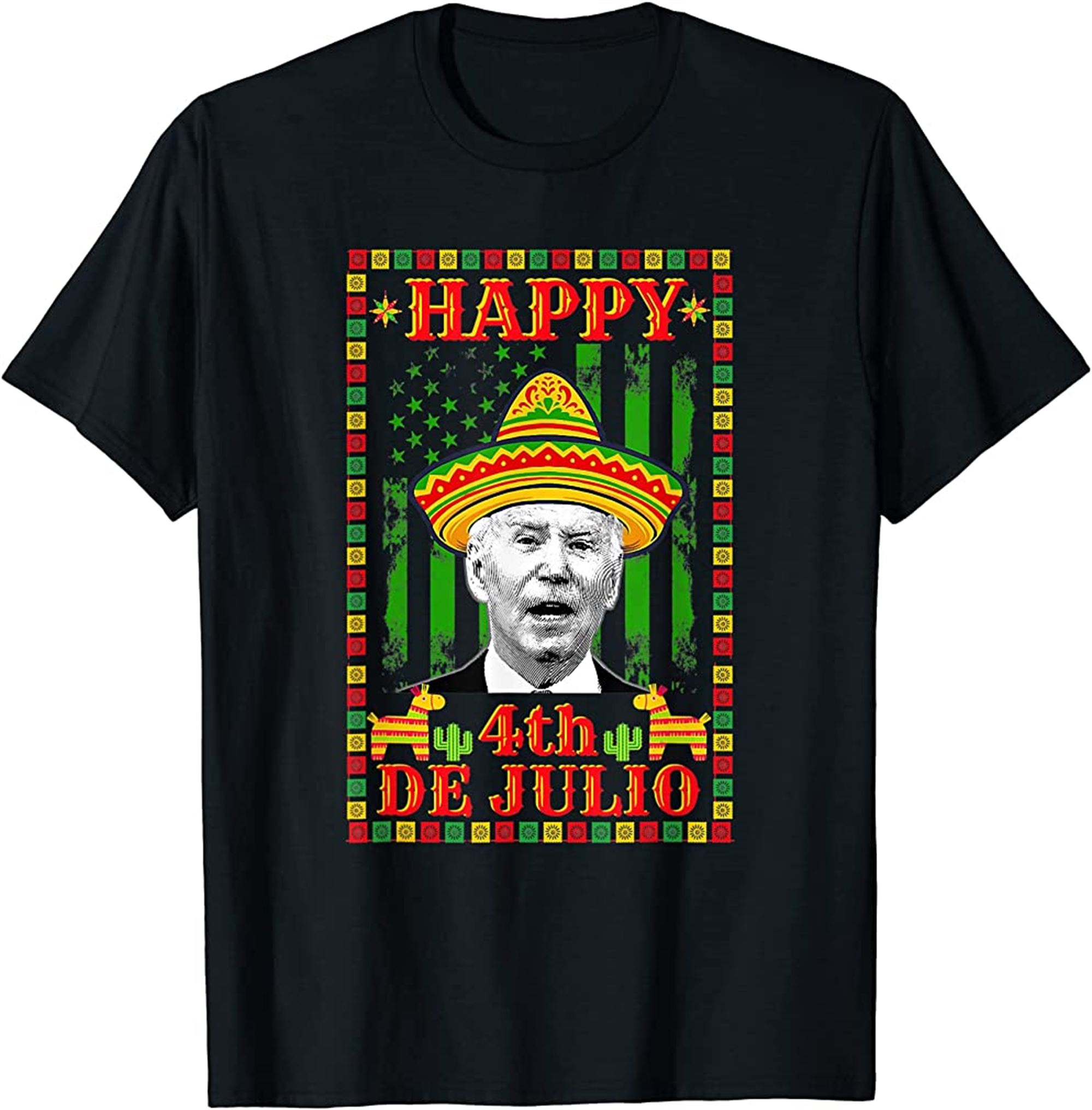 Happy 4th Of July Joe Biden Hat Funny Confused Cinco De Mayo T-shirt Size Up To 5xl