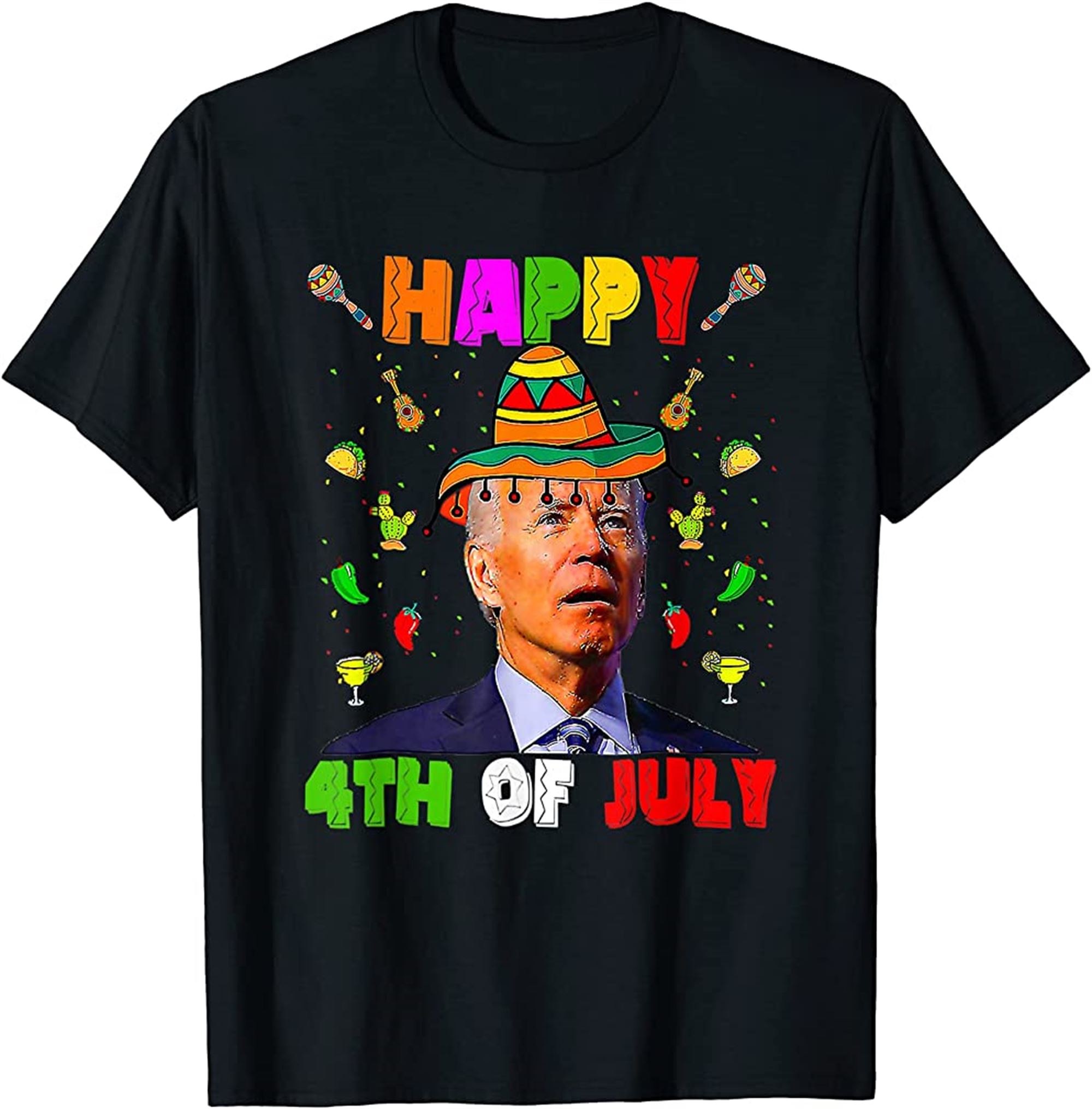 Happy 4th Of July Surprise Funny Joe Biden Cinco De Mayo T-shirt Plus Size Up To 5xl