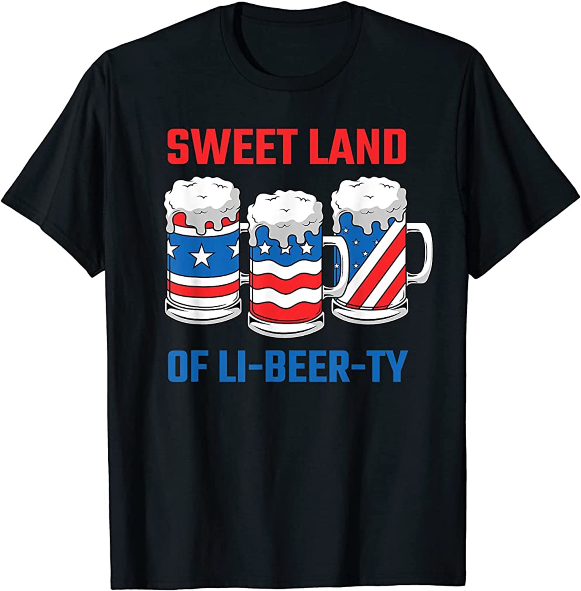 Mens Sweet Land Of Libeerty July 4th American Flag Usa Funny T-shirt Size Up To 5xl