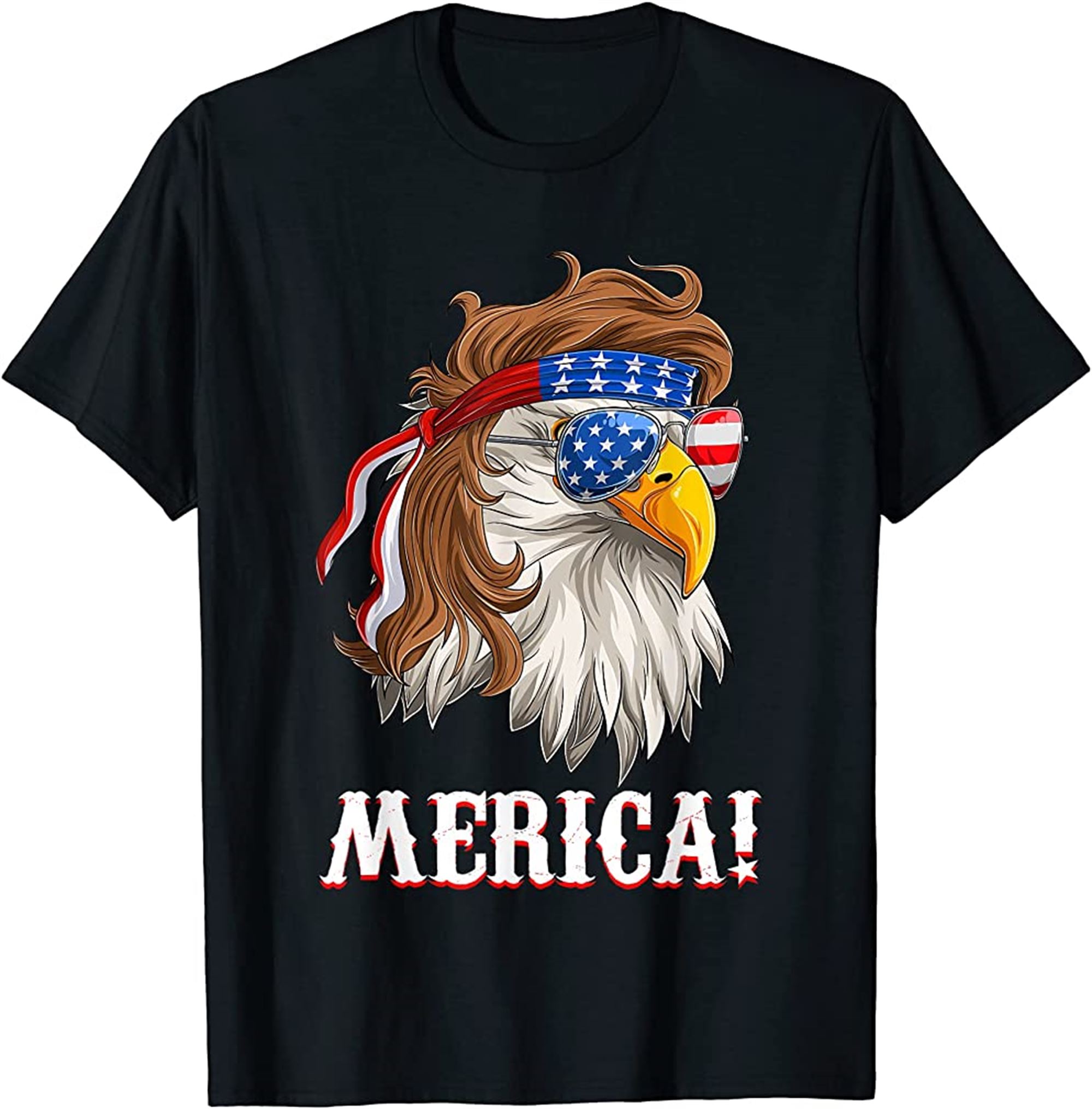 Merica American Eagle Mullet Shirt Fourth Of July Patriotic T-shirt Full Size Up To 5xl