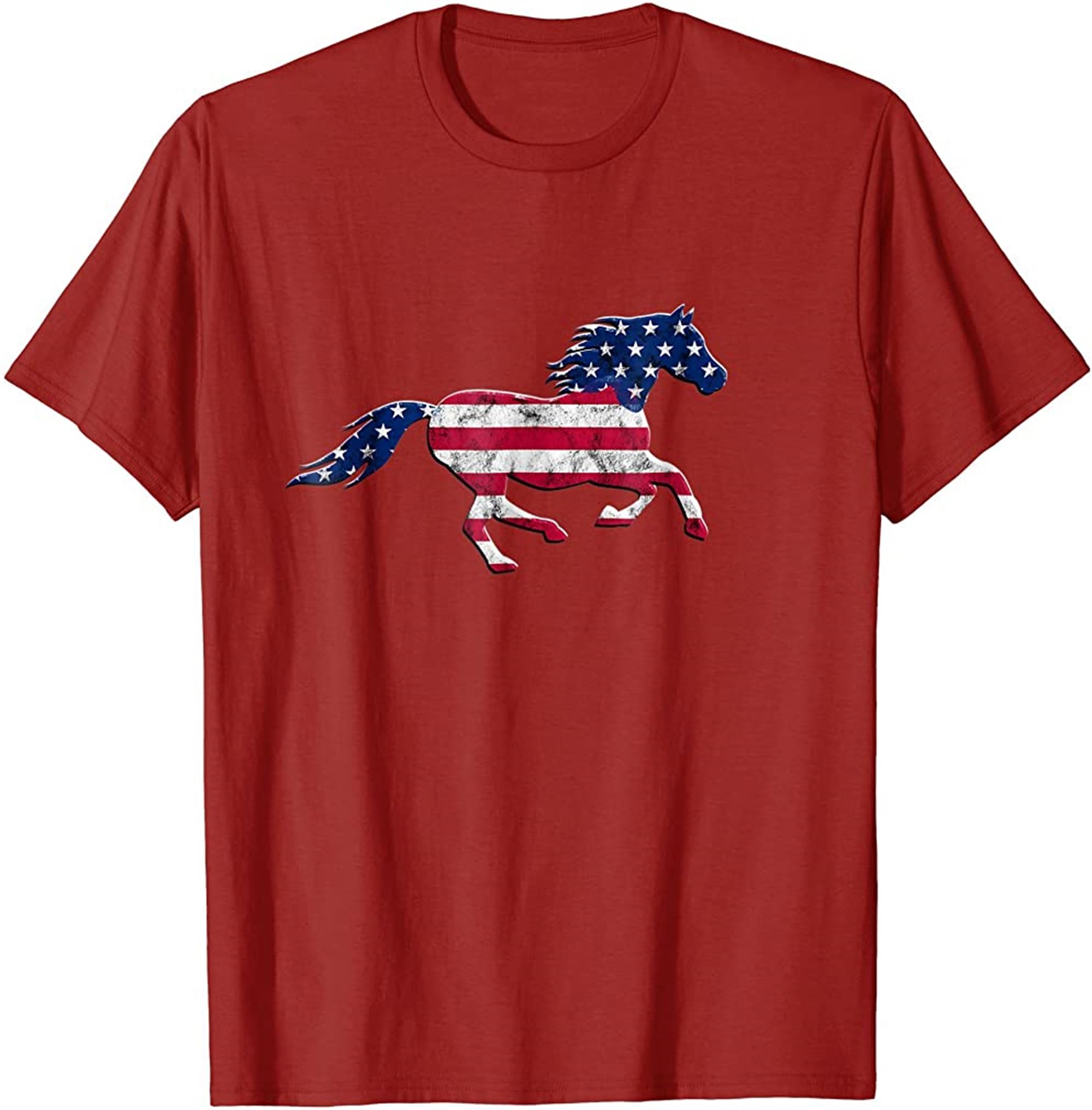 Patriotic Horse T Shirt 4th Of July Birthday Gift Full Size Up To 5xl