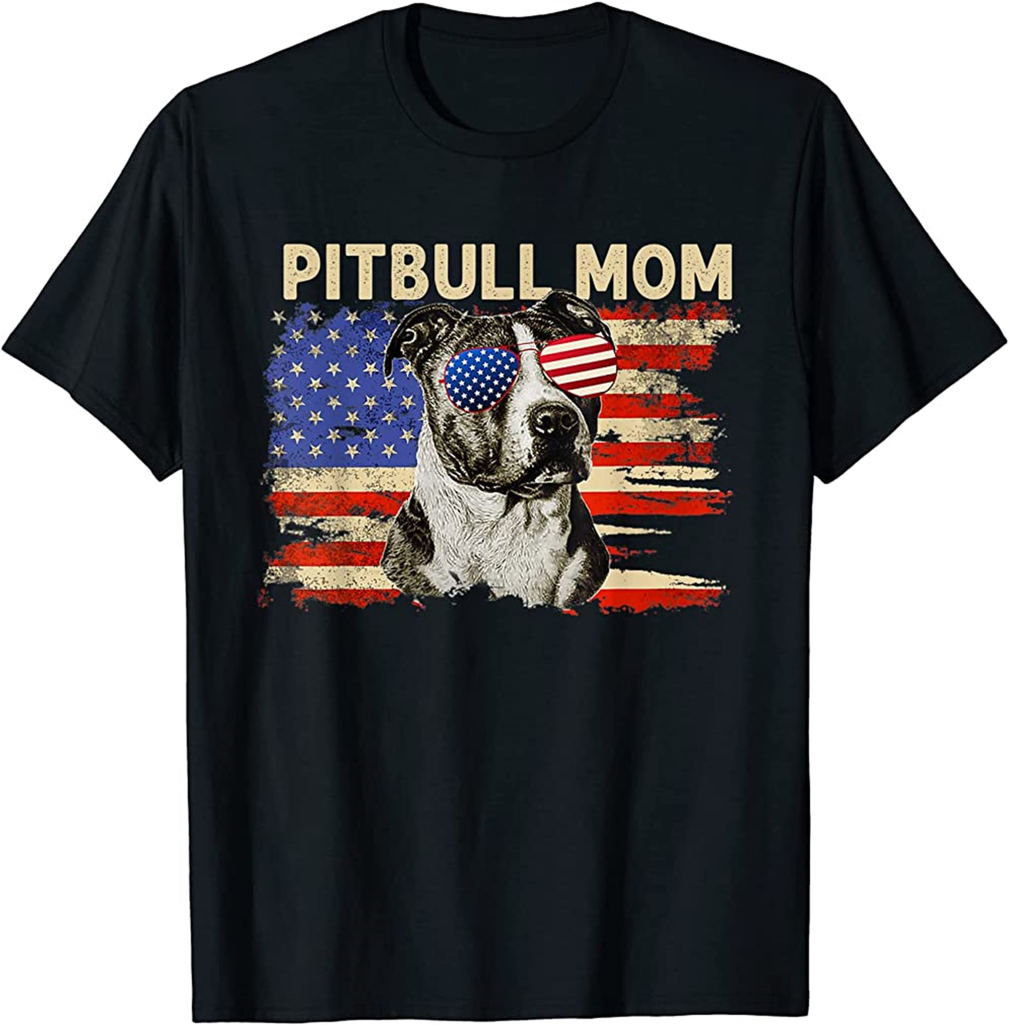 Patriotic Pitbull Mom 4th Of July American Flag Dog Lovers T-shirt Size Up To 5xl