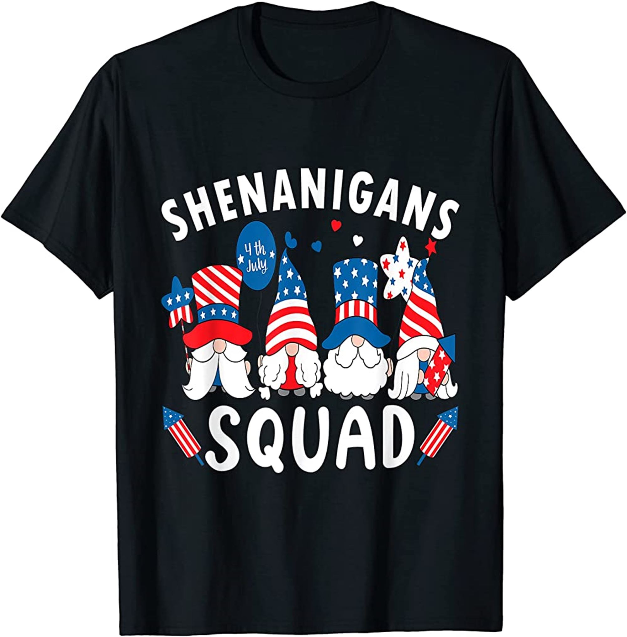 Shenanigans Squad 4th Of July Gnomes Usa T-shirt Plus Size Up To 5xl