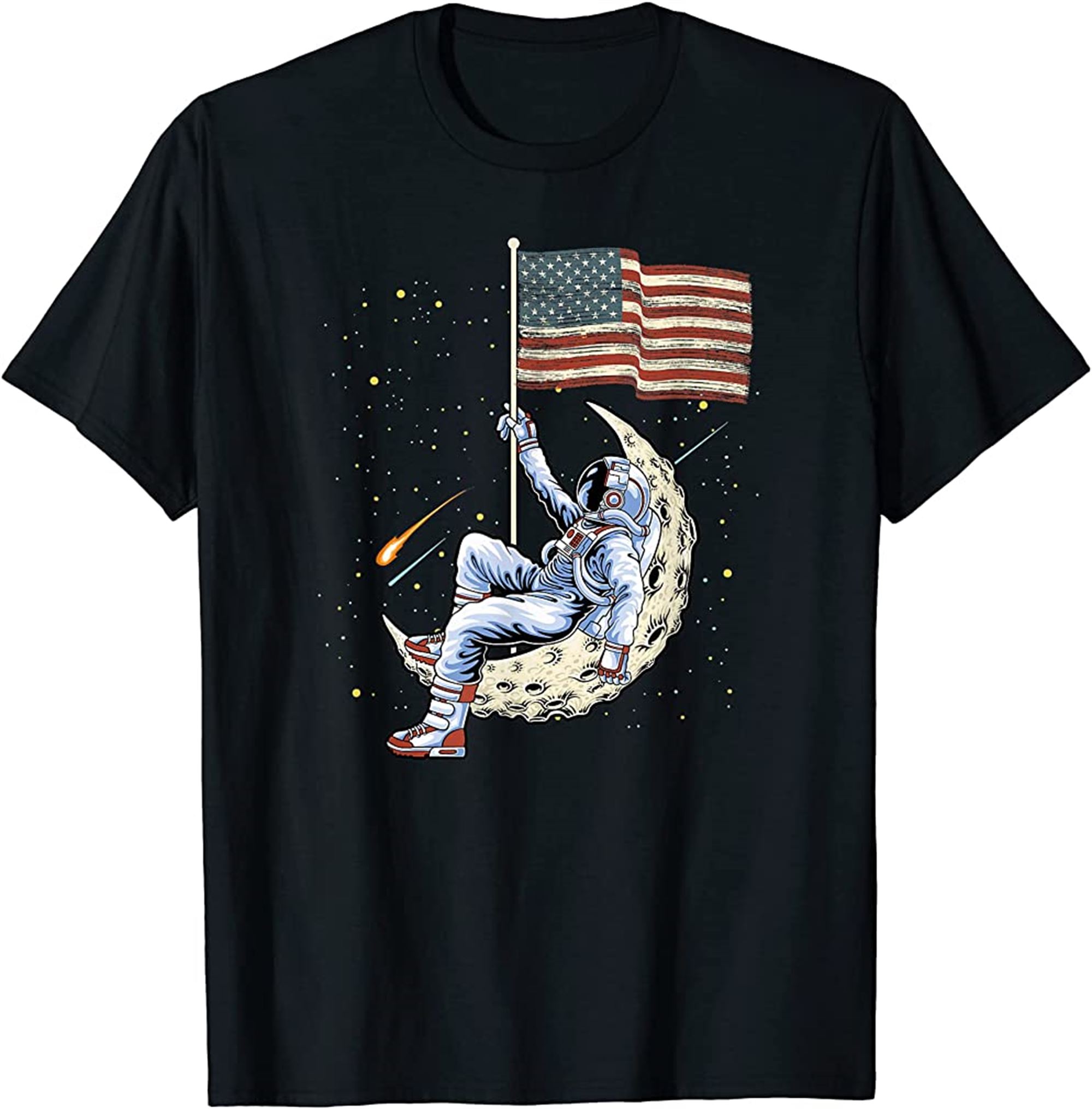 Us Flag Astronaut Space Independence Day 4th Of July T-shirt Full Size Up To 5xl