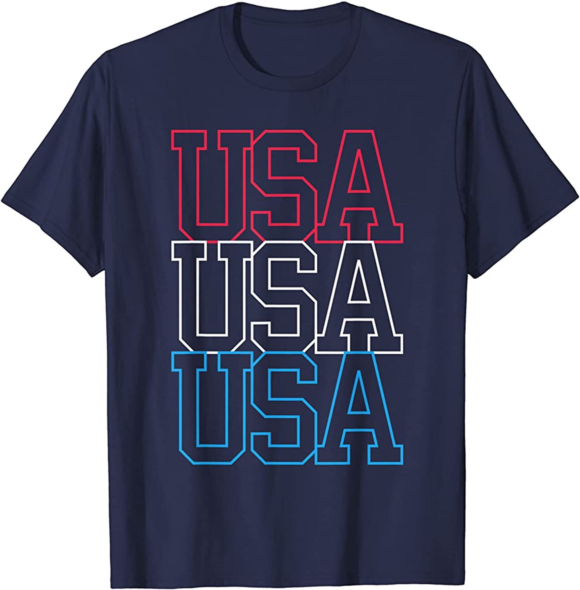 Usa Usa Usa Shirt Red White And Blue American 4th Of July T-shirt Size Up To 5xl