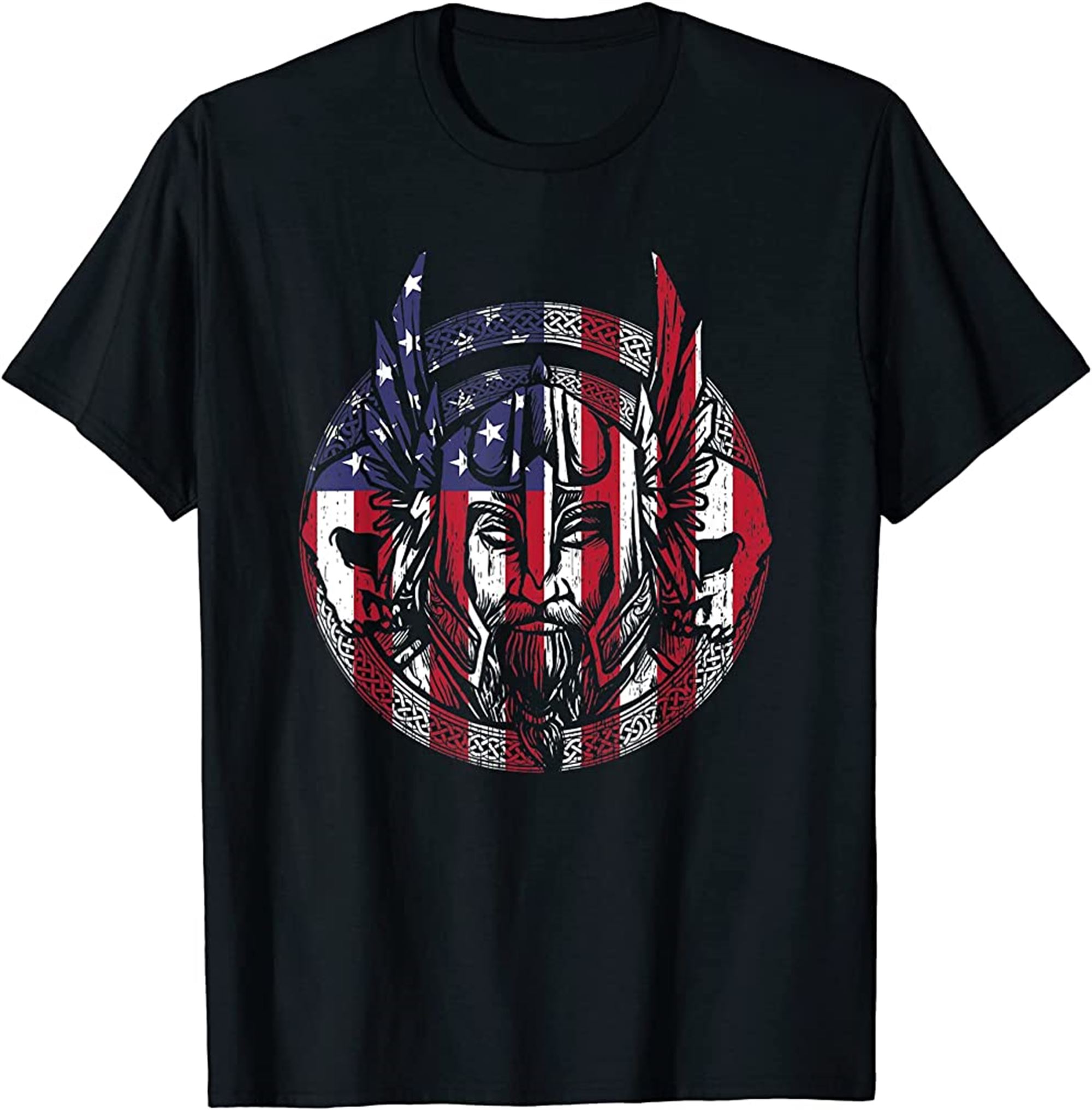 Viking Warrior 4th Of July Patriotic Usa Independence Day T-shirt Size Up To 5xl