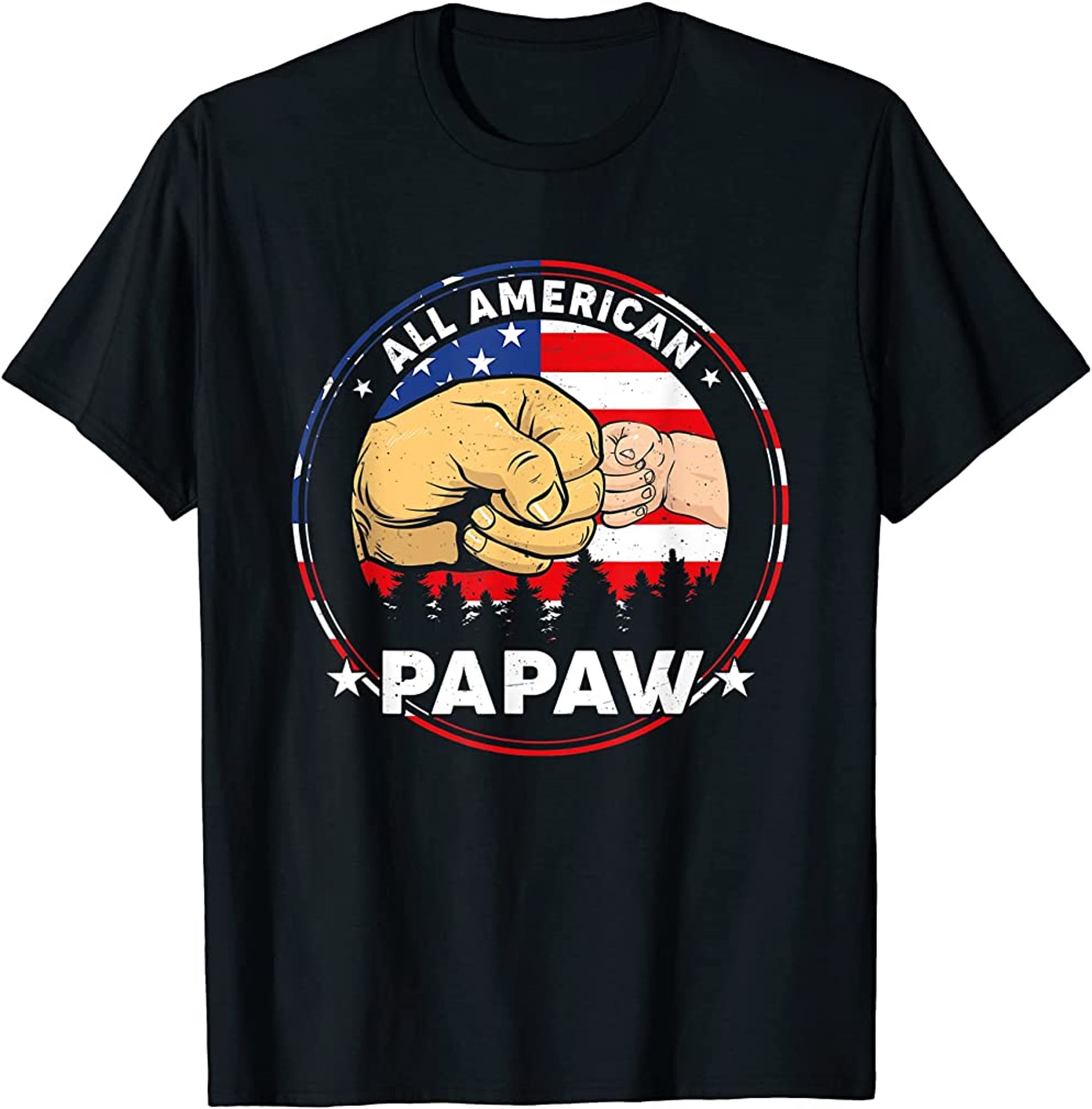 Vintage All American Papaw 4th Of July Patriotic Usa Flag T-shirt Full Size Up To 5xl