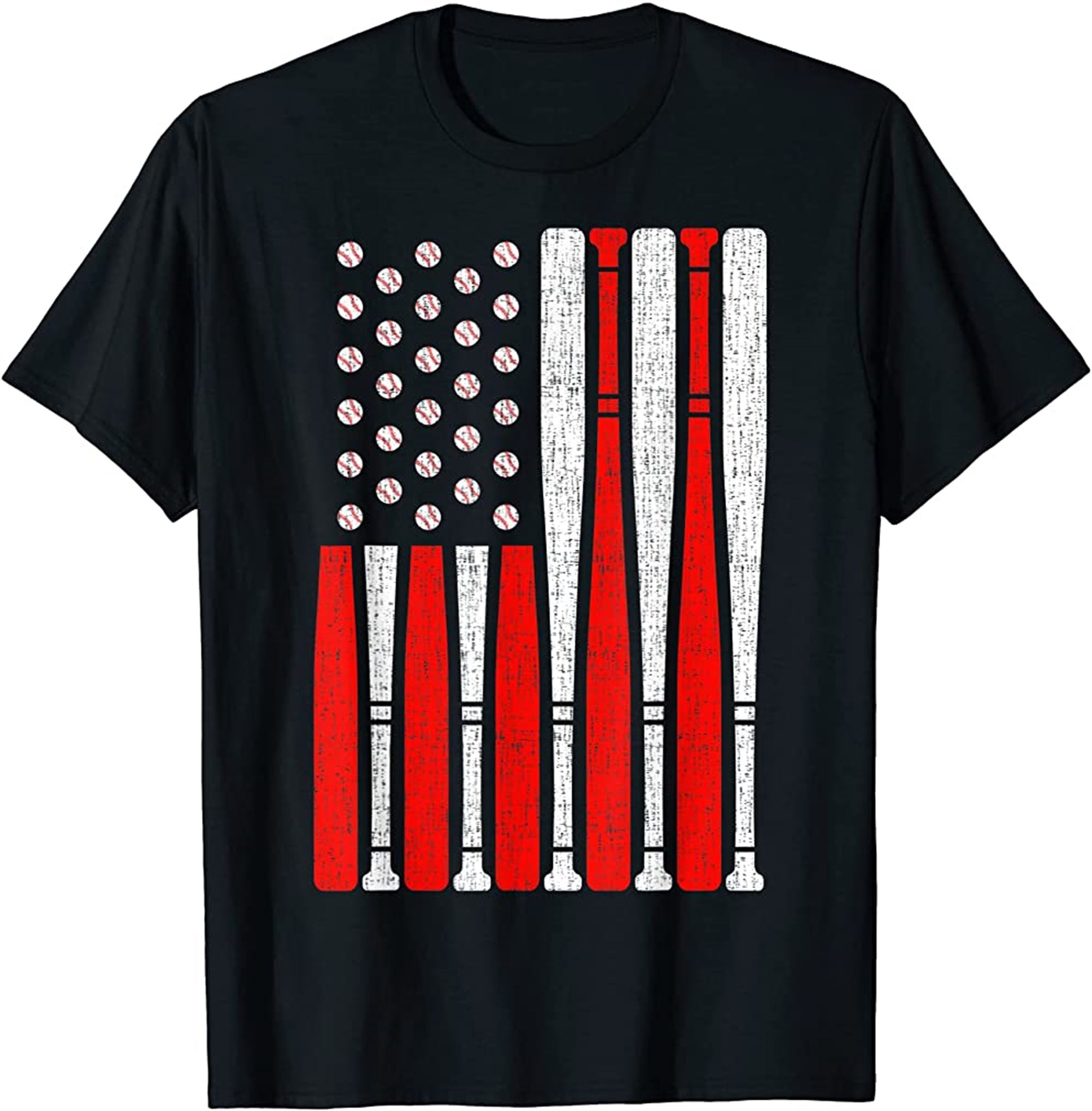 Vintage American Flag Baseball Dad Men Boy Kids 4th Of July T-shirt Full Size Up To 5xl