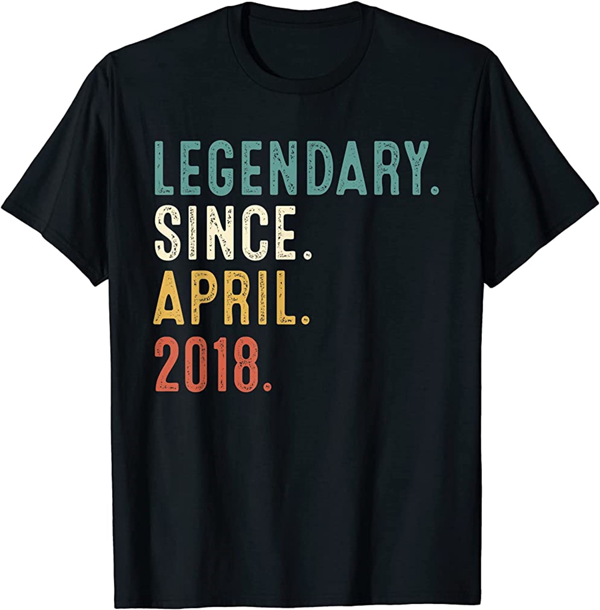 4 Years Old Gifts Legend Since April 2018 4th Birthday T-shirt Plus Size Up To 5xl