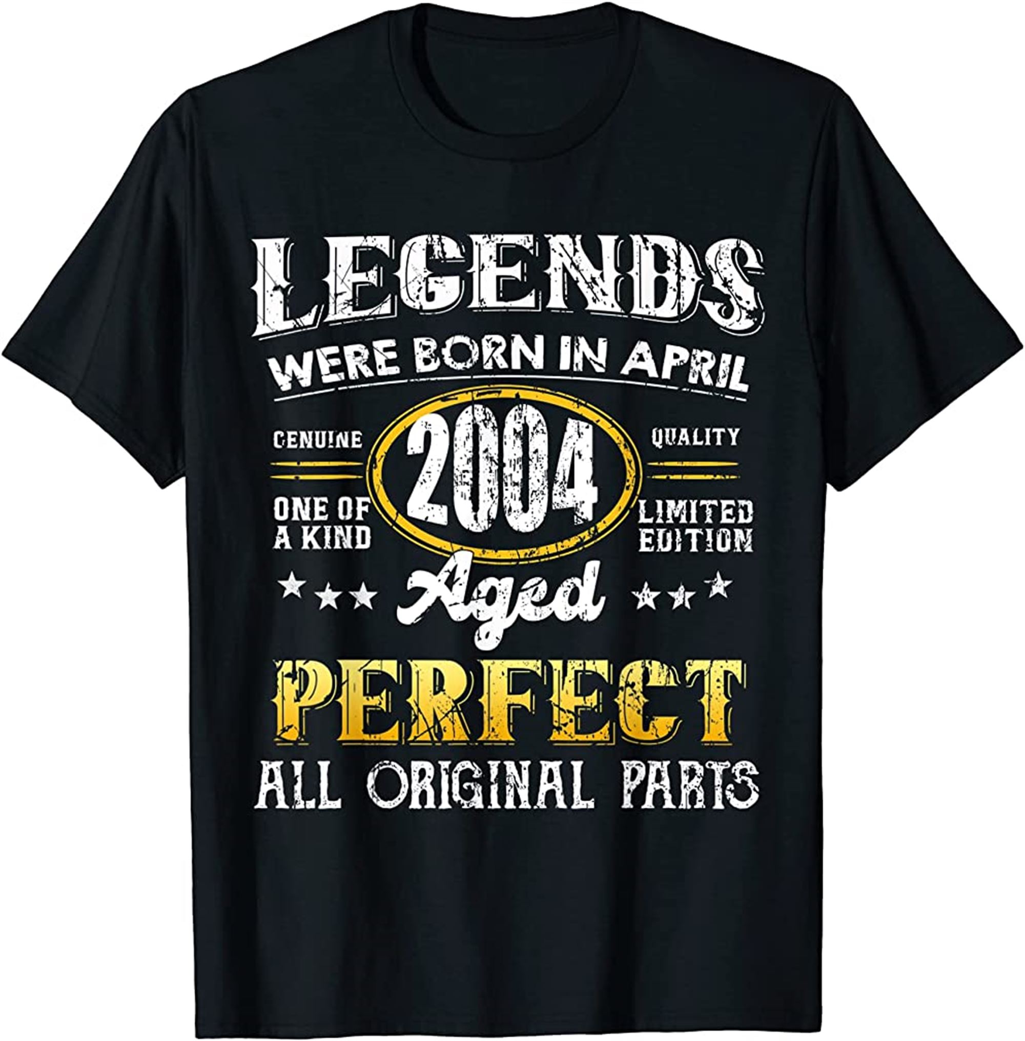 Vintage 2004 Funny April 18 Years Old Men And Women 18th T-shirt Size Up To 5xl