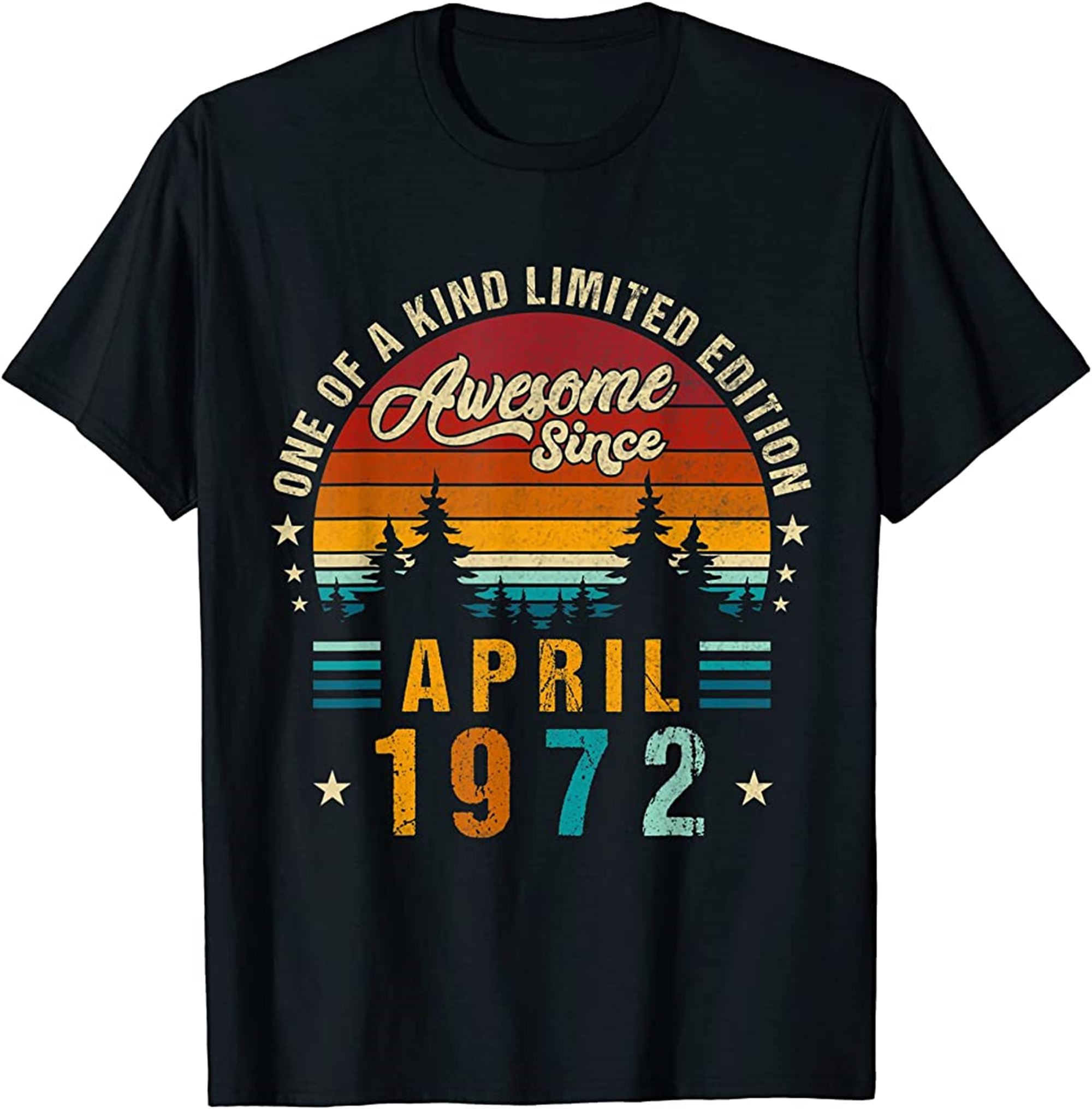 Vintage 50th Birthday Awesome Since April 1972 Epic Legend T-shirt Plus Size Up To 5xl