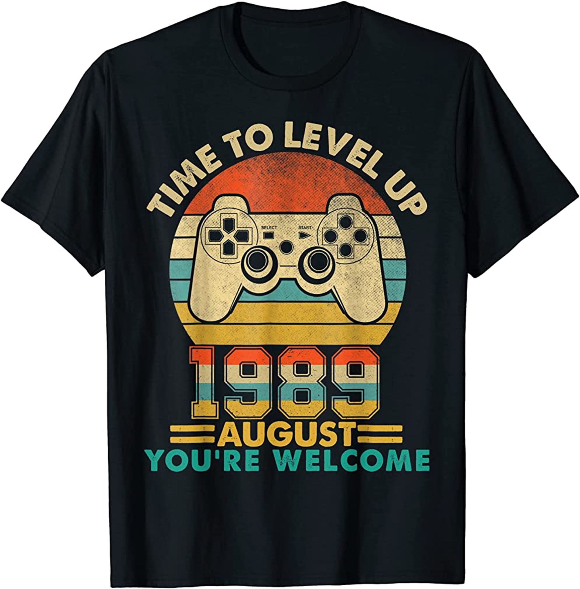 Vintage 1989 August 33 Years Old Video Gamer 33th Birthday T-shirt Full Size Up To 5xl