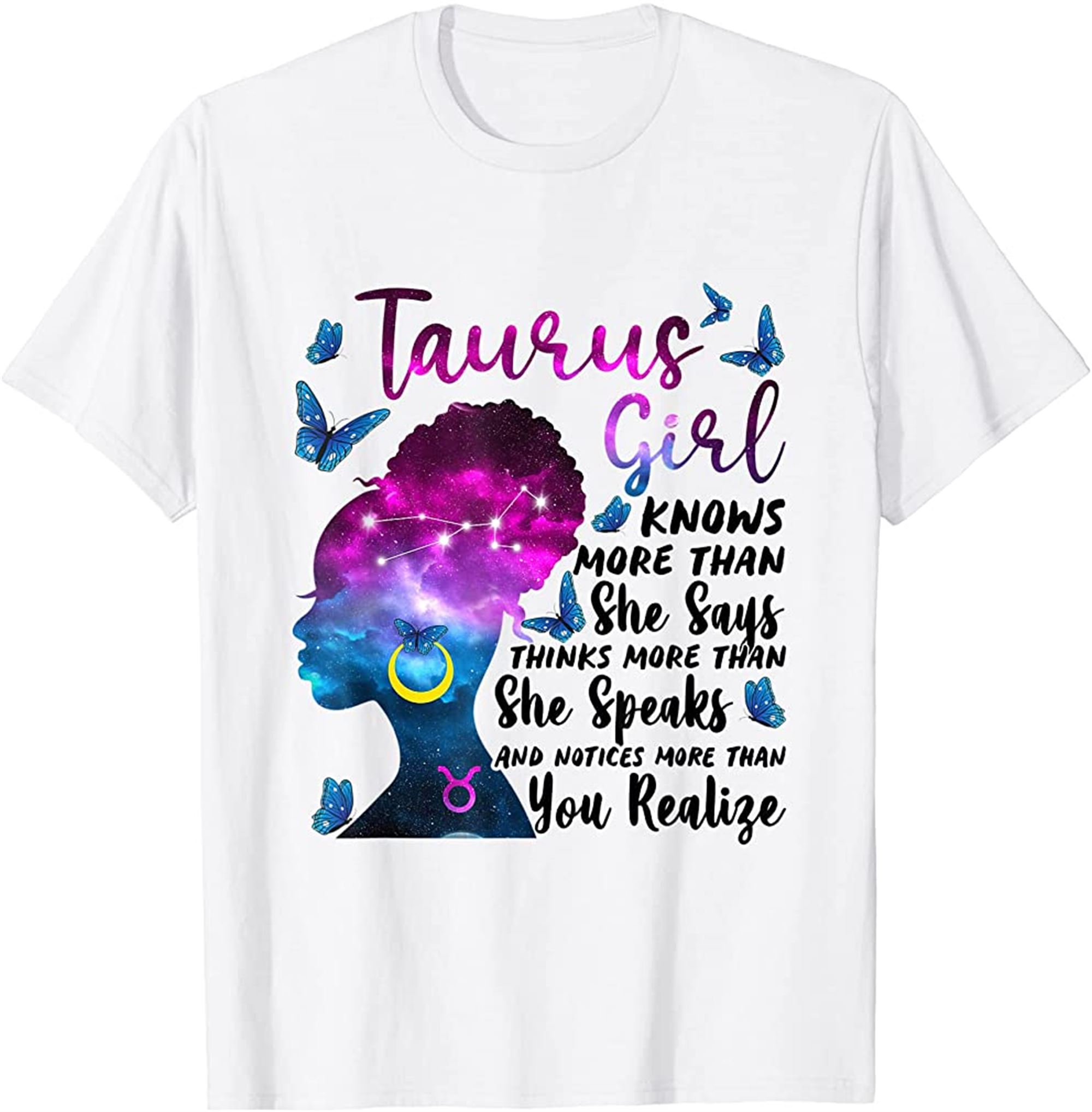 Taurus Girl Black Woman Birthday T-shirt Size Up To 5xl
