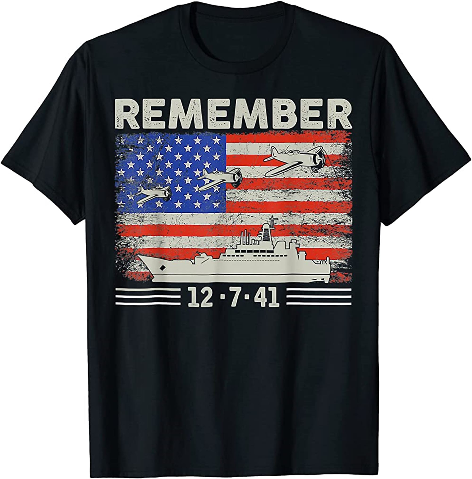 Wwii Remember Pearl Harbor Memorial Day December 7th 1941 T-shirt Size Up To 5xl