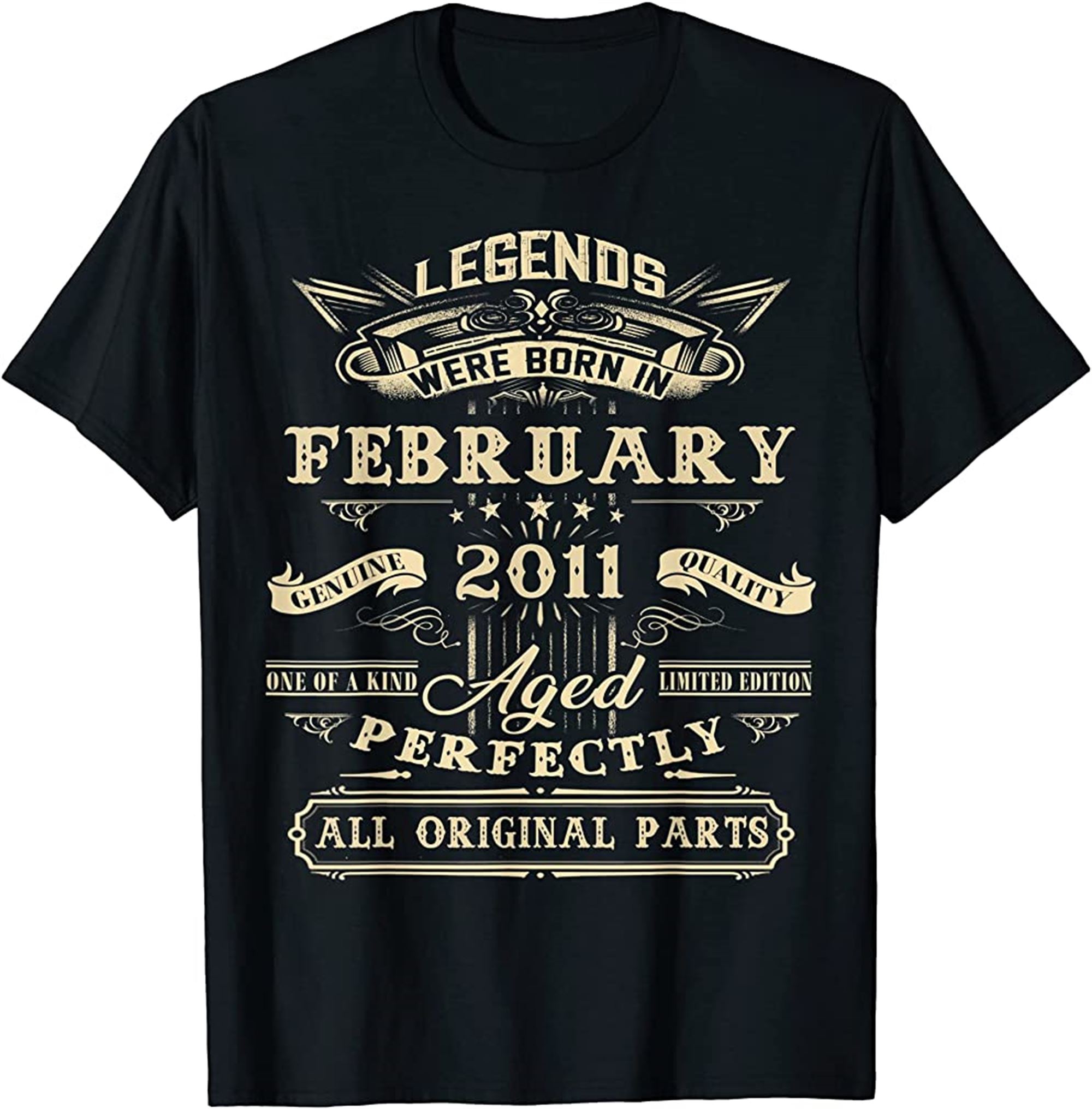 11th Birthday Gift For Legends Born February 2011 11 Yrs Old T-shirt Plus Size Up To 5xl