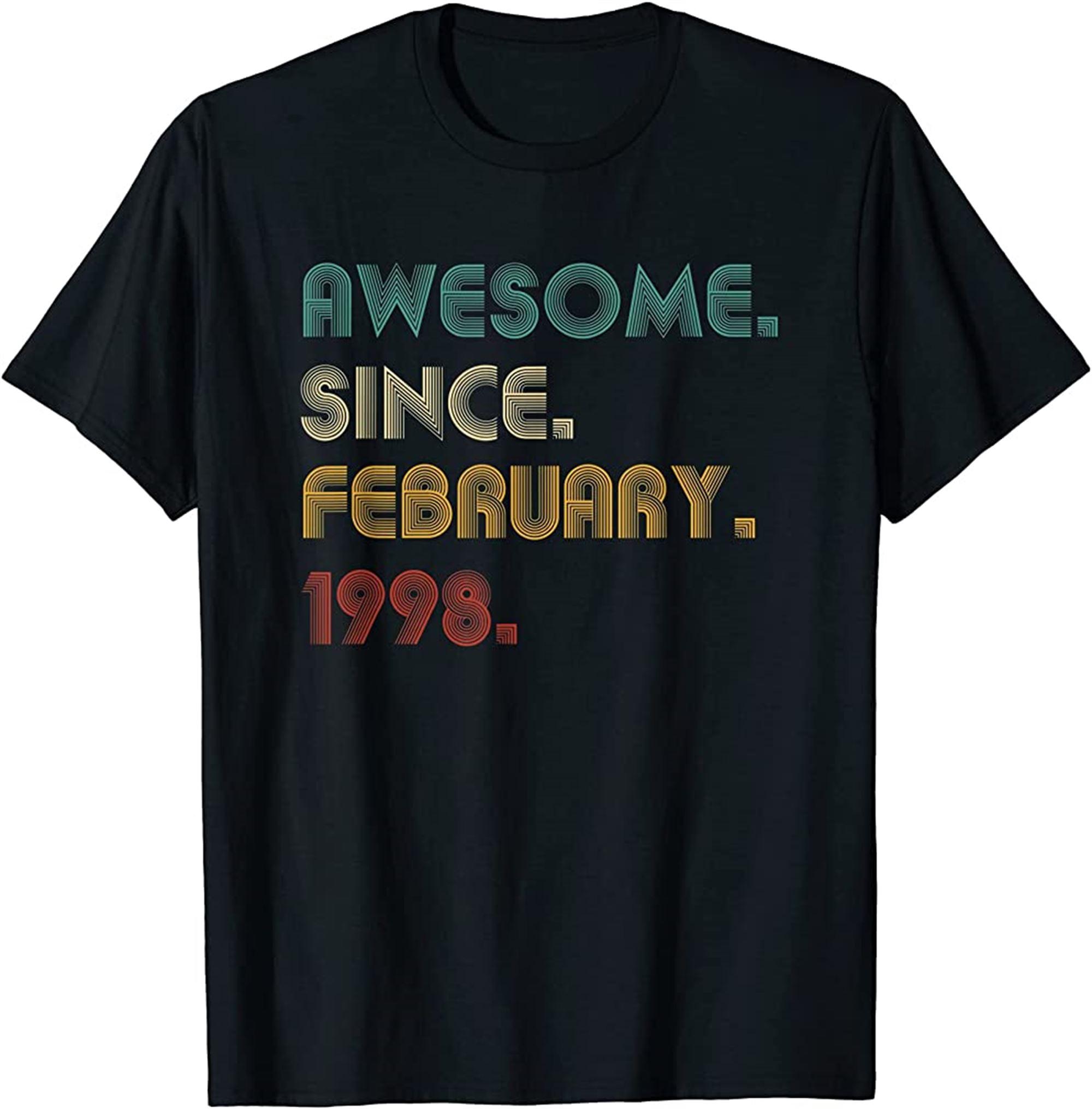 24 Year Old Awesome Since February 1998 Gifts 24th Birthday T-shirt Full Size Up To 5xl