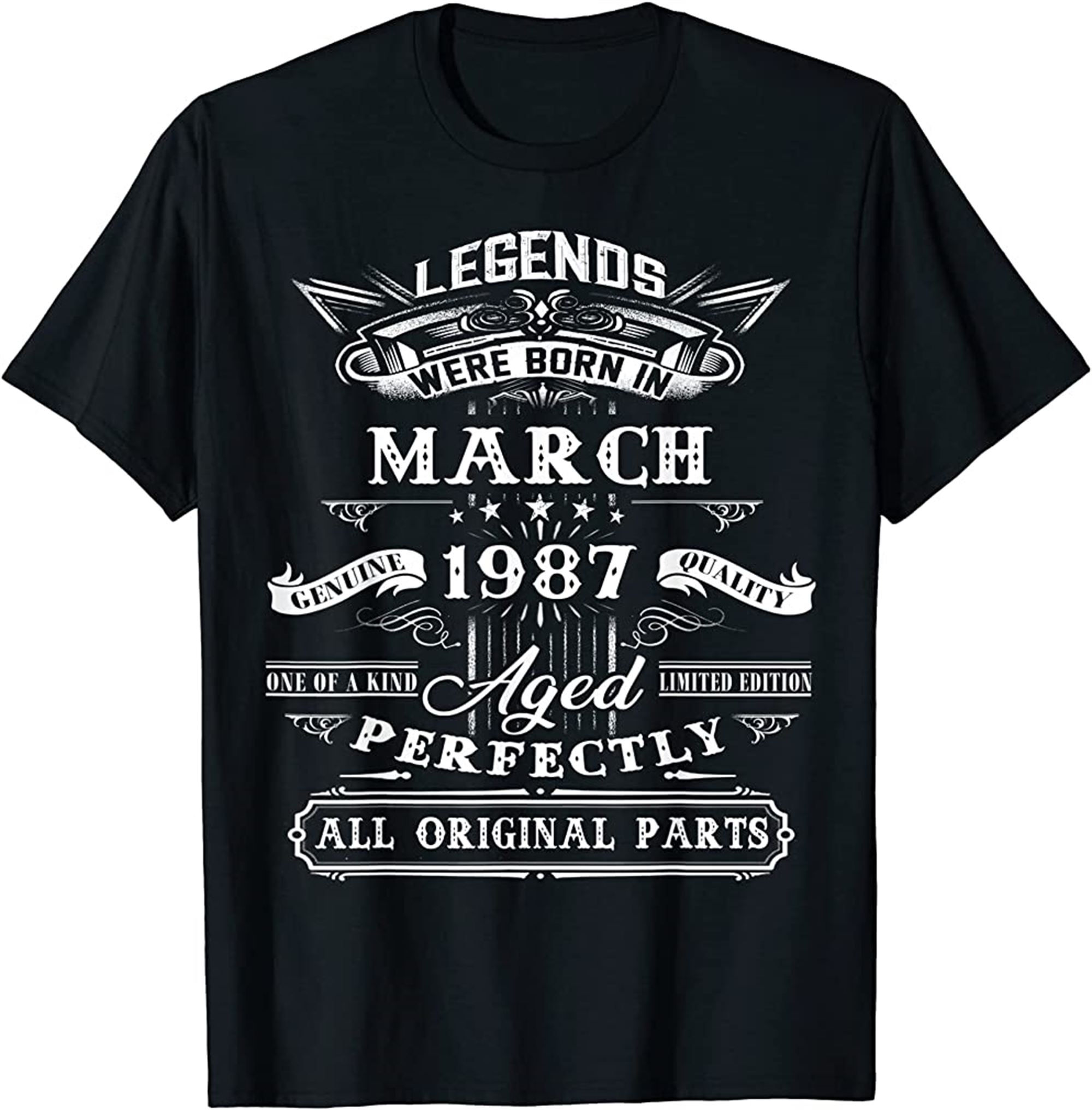 35th Birthday Gift For Legends Born March 1987 35 Yrs Old T-shirt Size Up To 5xl