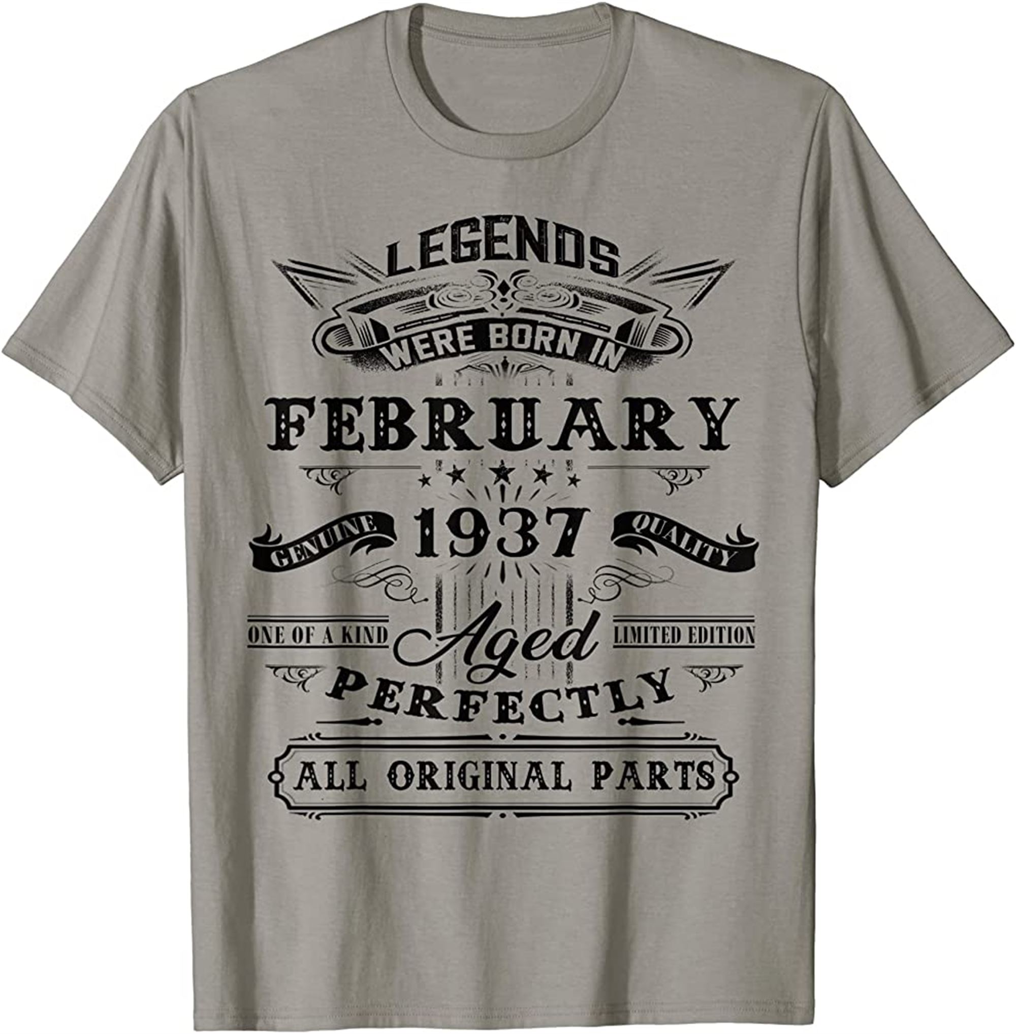 85th Birthday Gift For Legends Born February 1937 85 Yrs Old T-shirt Full Size Up To 5xl