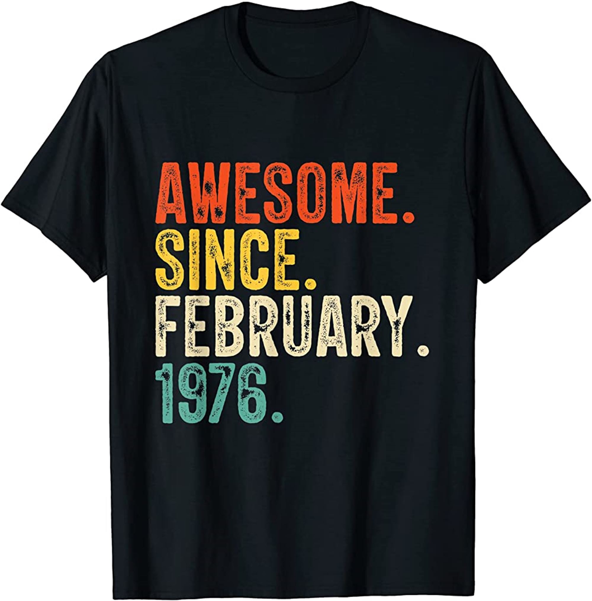 Awesome Since February 1976 46th Birthday 46 Years Old Gifts T-shirt Plus Size Up To 5xl