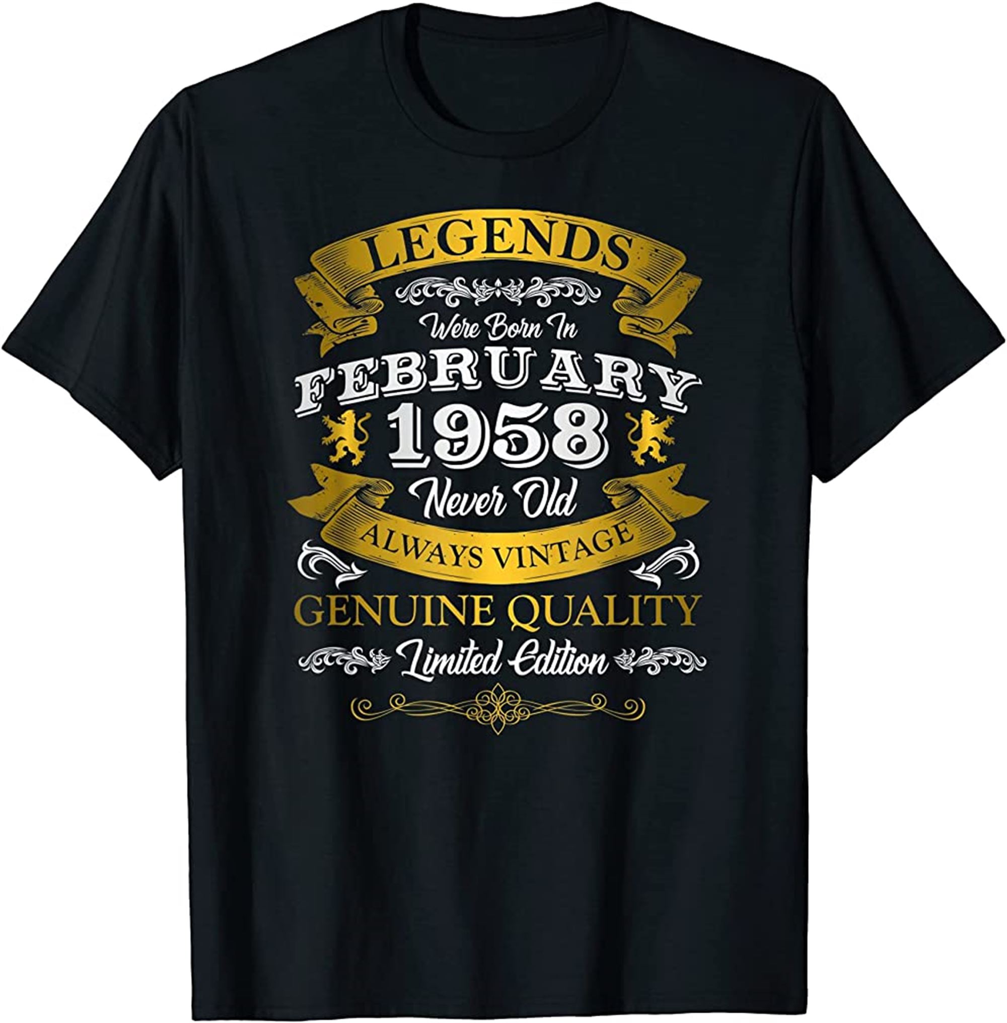Birthday Legends Were Born In February 1958 64 Anniversary T-shirt Full Size Up To 5xl