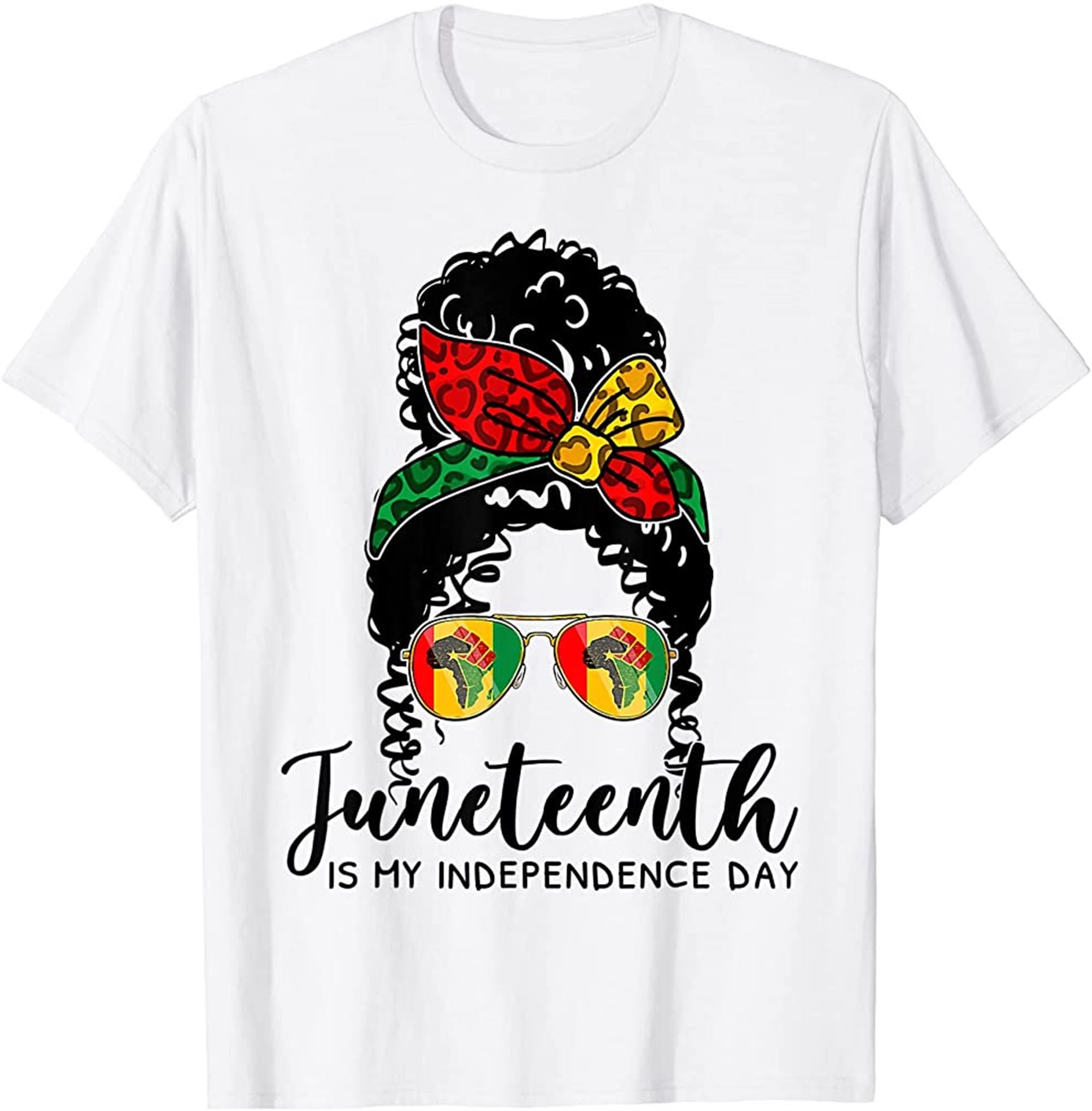 Juneteenth Messy Bun Afro Proud Women Black History T-shirt Plus Size Up To 5xl